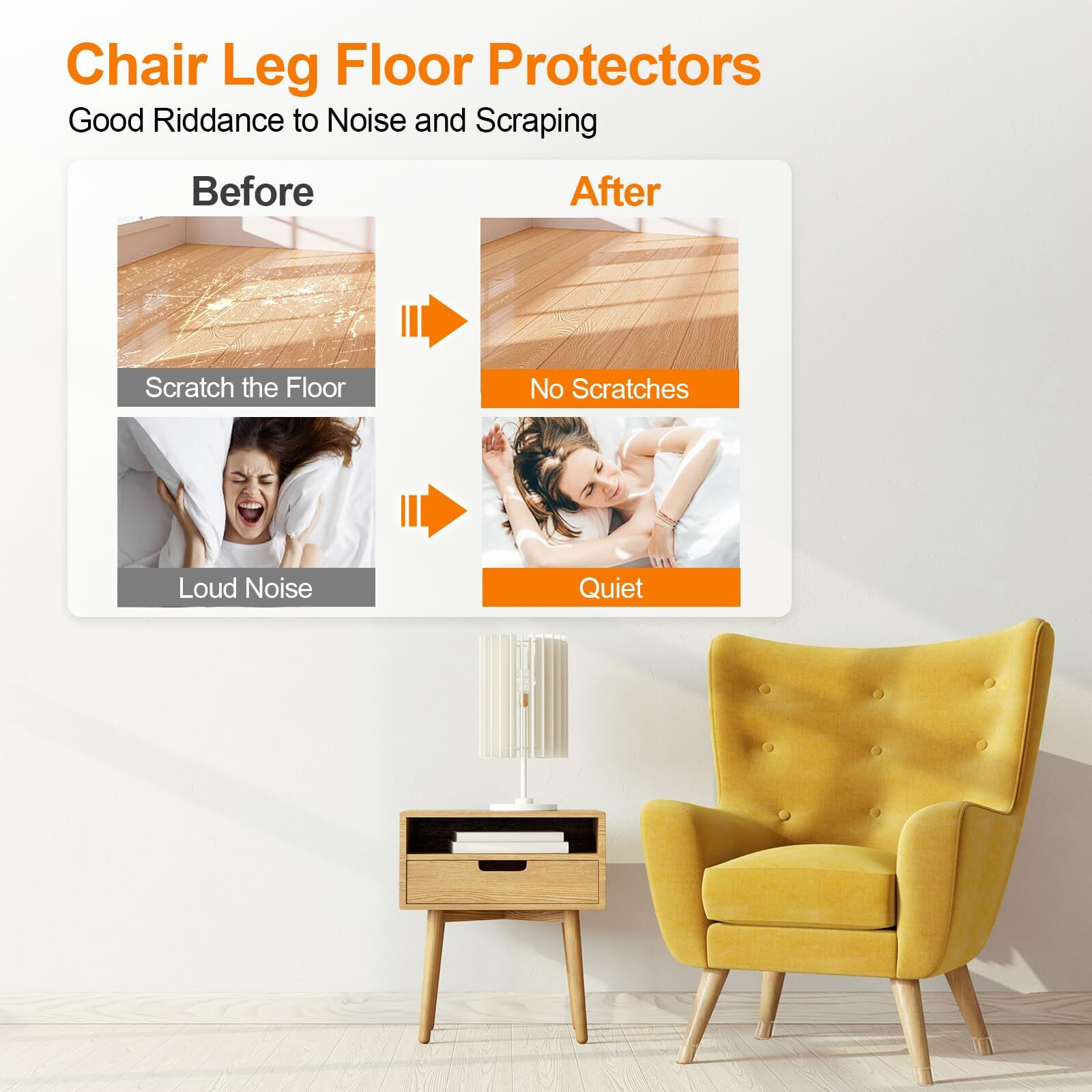 24Pcs Black Silicone Chair Leg Floor Protectors Floor Protectors For Chairs Rubber Chair Leg Protectors For Hardwood Floors Chair Leg Caps Chair Leg Covers For Wooden Floors(Black  Large)