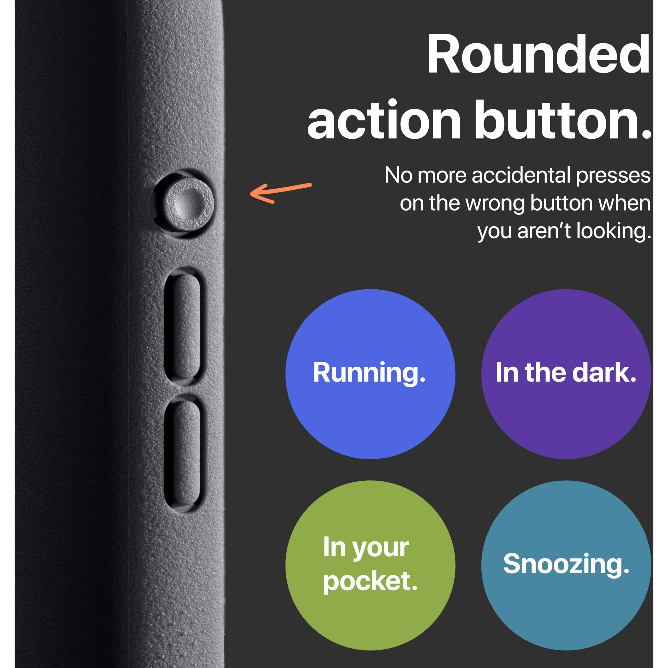 Tineeowl For Iphone 16 Pro Magnetic Case  Compatible With Magsafe  Tpu  Minimalist  Slim/Thin  Grippy  Microfiber Lining  Rounded Action Button - Dune Series (Almost Black  Iphone 16 Pro)