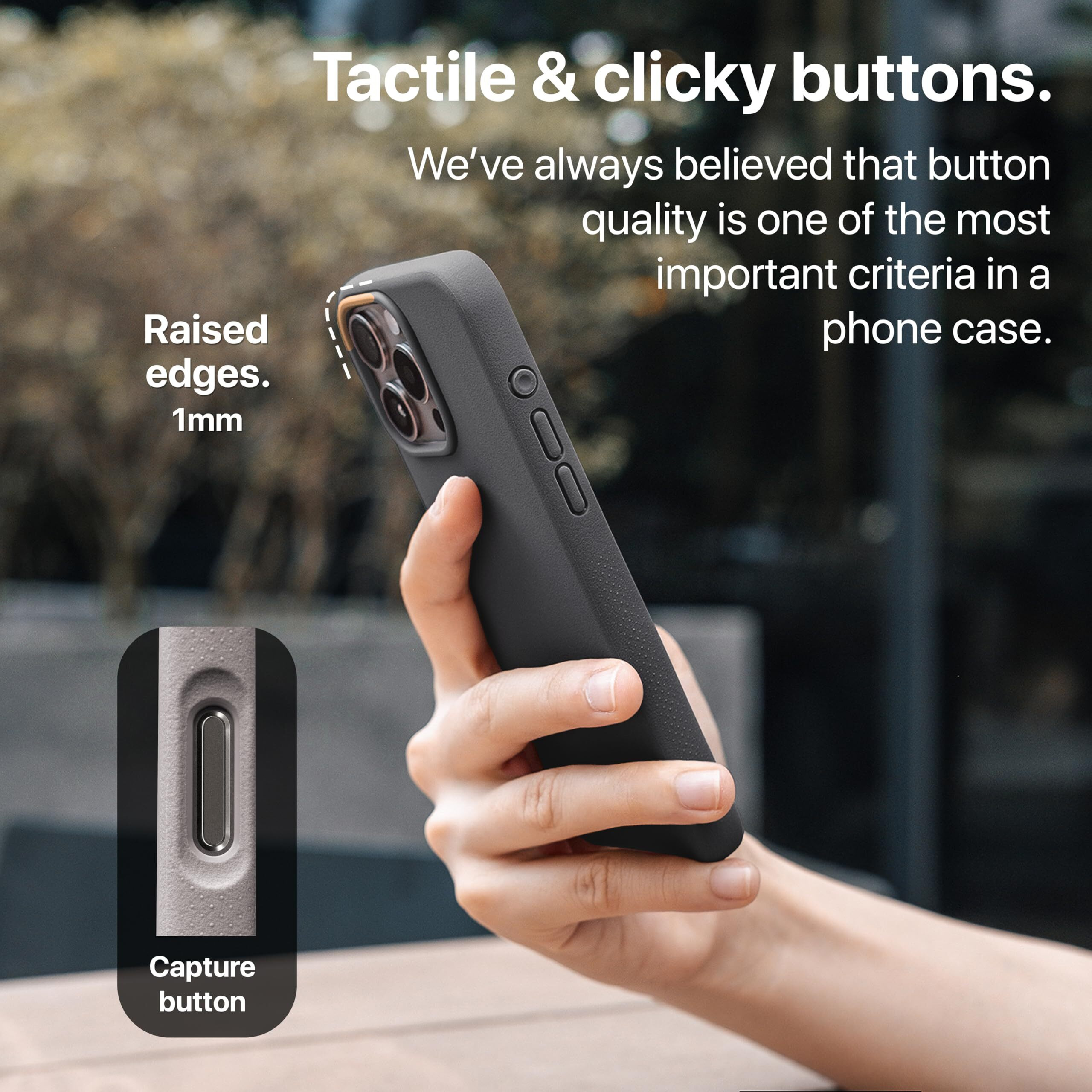 Tineeowl For Iphone 16 Pro Magnetic Case  Compatible With Magsafe  Tpu  Minimalist  Slim/Thin  Grippy  Microfiber Lining  Rounded Action Button - Dune Series (Almost Black  Iphone 16 Pro)