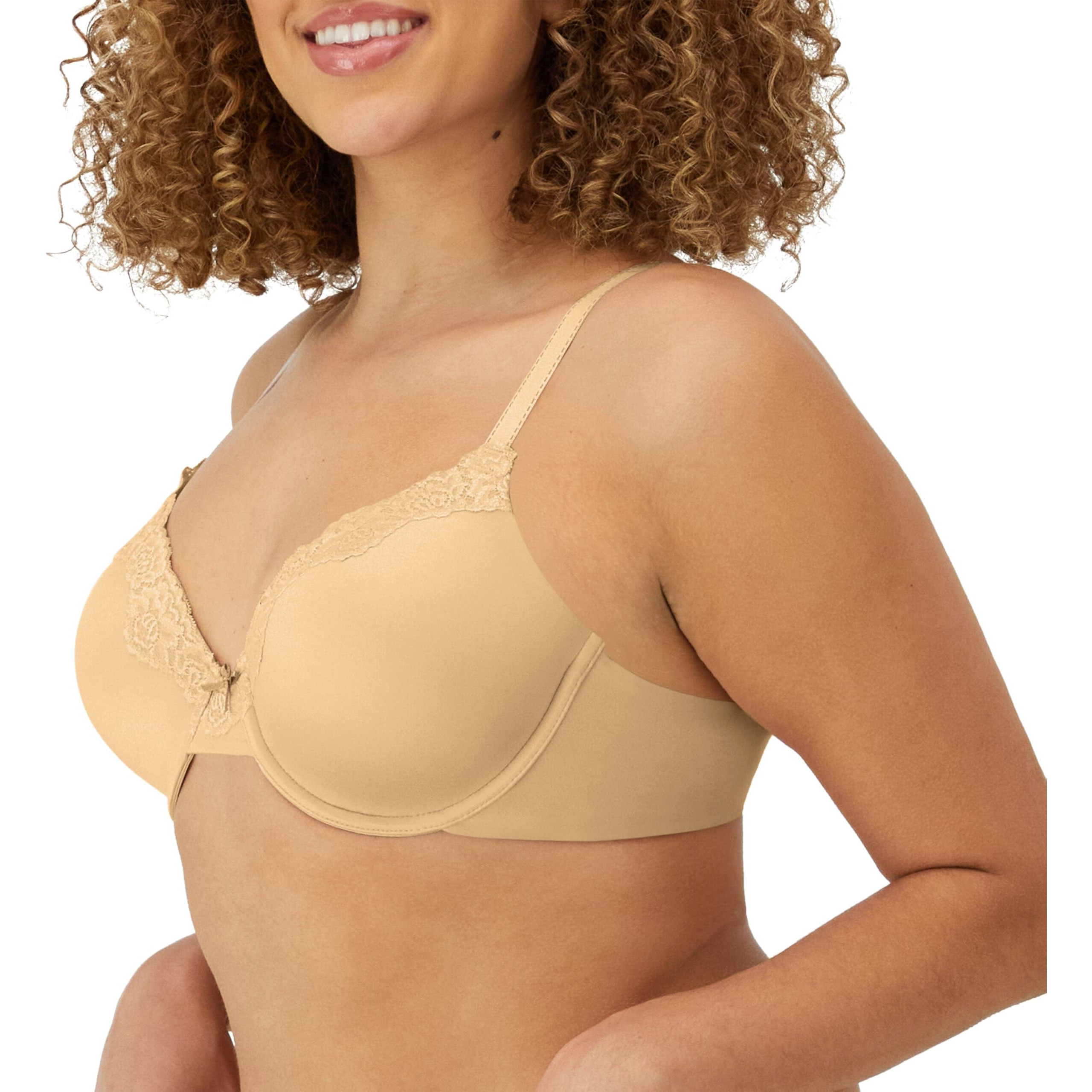 Maidenform Womens Comfort Devotion T-Shirt Bra  Underwire Full Coverage For Bras  Latte Lift/Black  34B Us