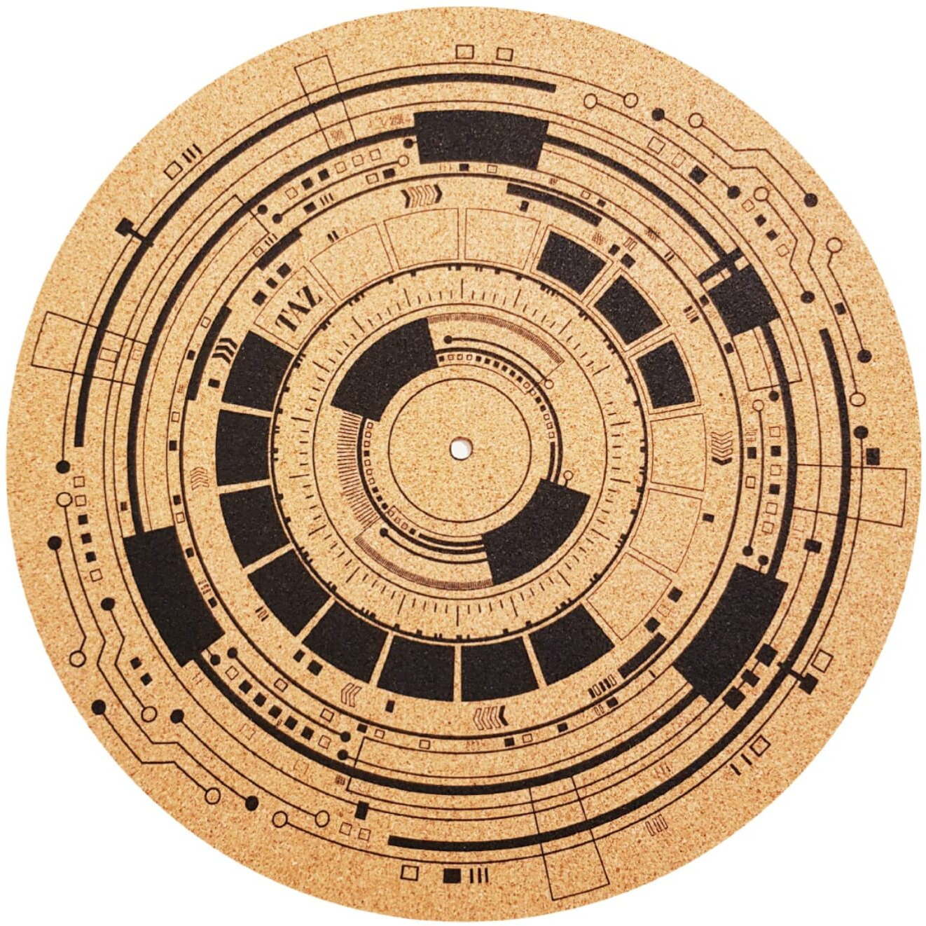 Tazstudio Premium Slipmat - Cork Turntable Mat [4Mm Thick] For Better Sound Support On Vinyl Lp Record Player - Cork Mat Original Geometric Design Psychedelic Geometric Analog Art-M9
