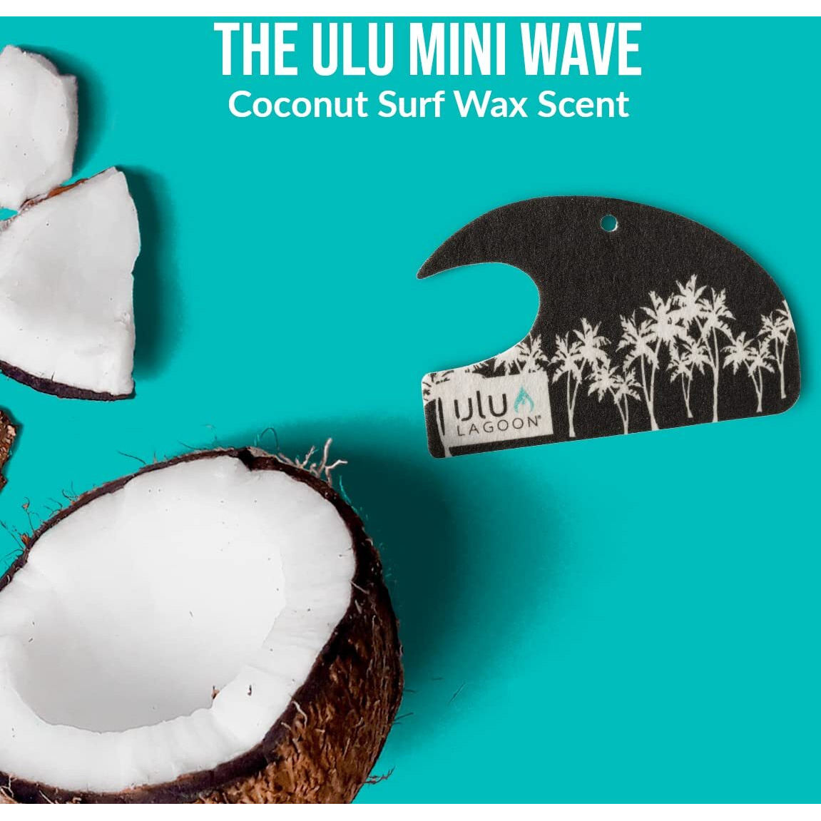 Ulu Lagoon Hanging Car Air Freshener | Tropical Beach Coconut Surf Wax Scent Mini Wave | Long Lasting Car Freshener  Closet And Beyond | Made In Usa | 3 Pack (White Palms)