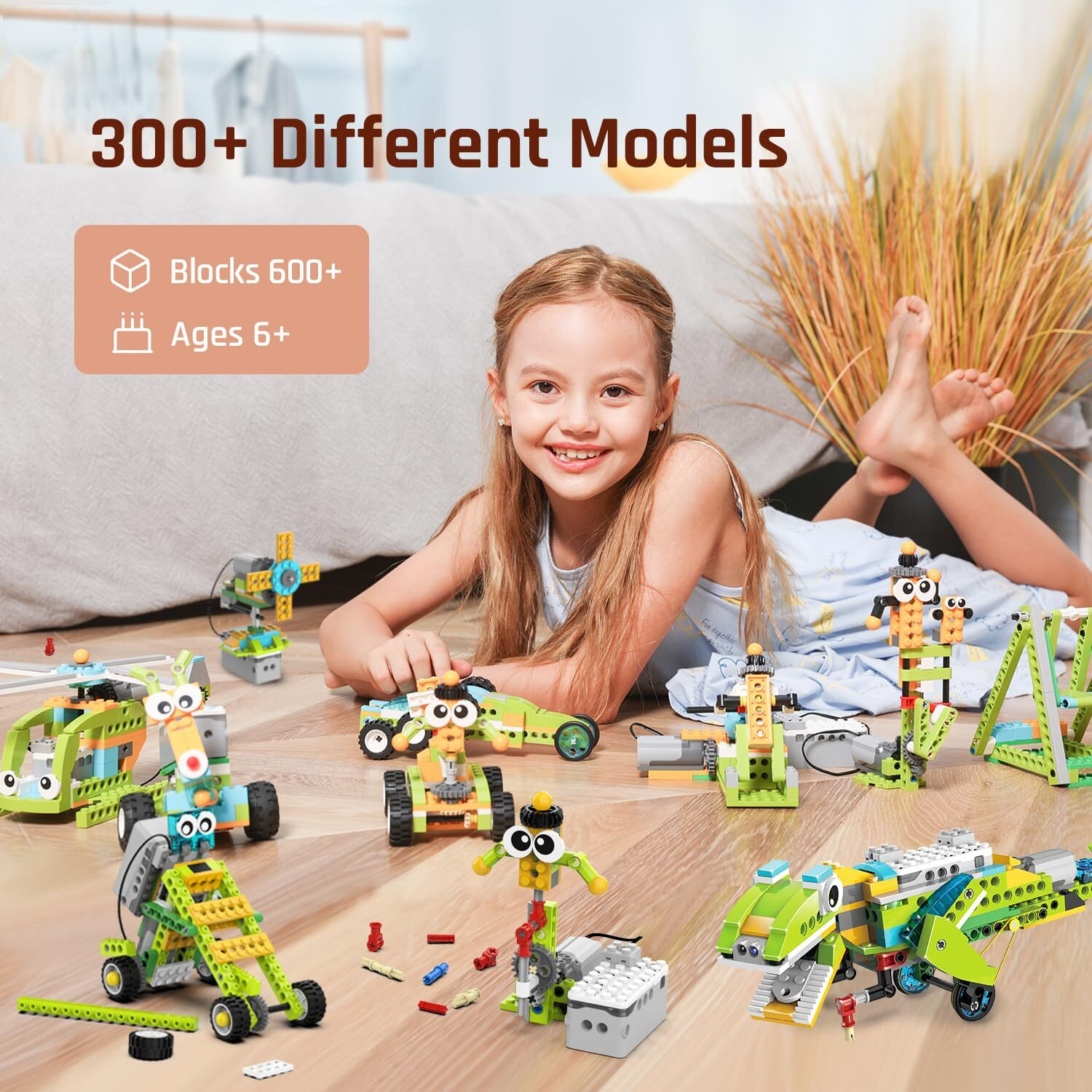 Coding Robot Kit For Kids Ages 6+  200+ In 1 App Control Dinosaur Robot Toy  Educational Scratch Program Robotic Kit With 47 Video Courses Birthday Thanks Giving For Kids(600 Blocks)