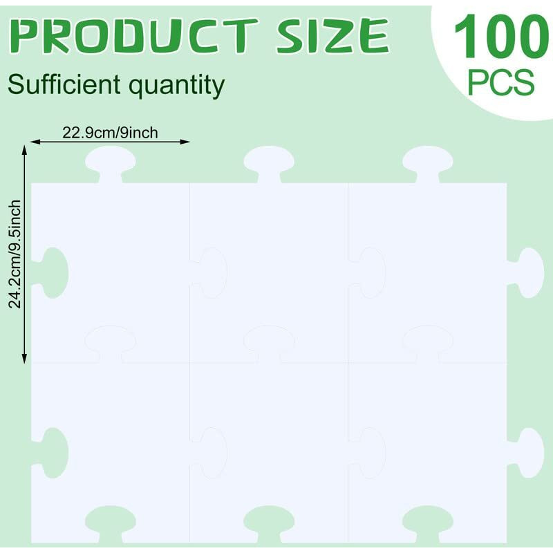 Glenmal 100 Pcs Large White Blank Puzzle Pieces Oversize White Blank Papers Puzzle Pieces Giant Puzzle Piece For Adult To Draw And Write And Makes Huge Art Display