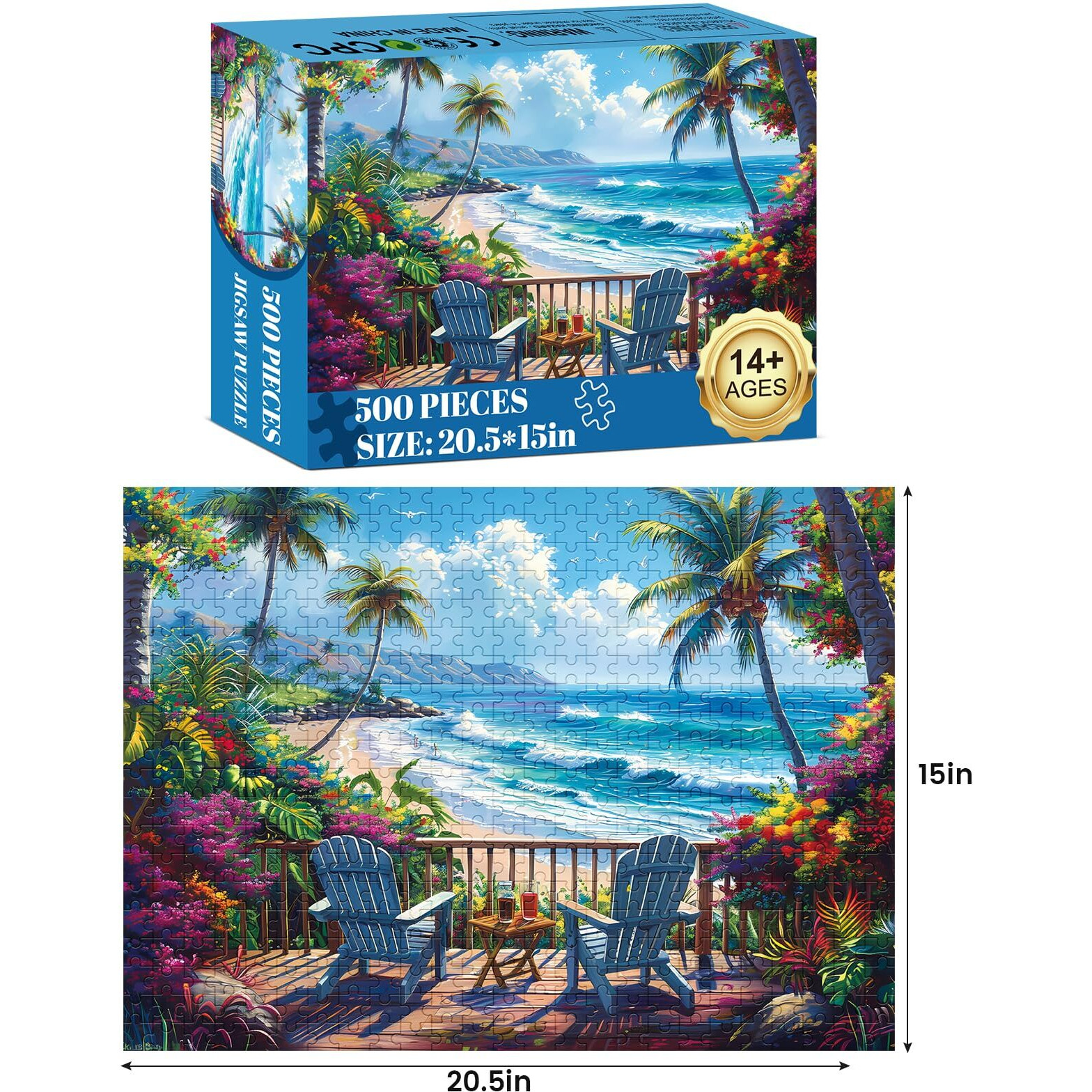 Jigsaw Puzzles For Adults 500 Pieces  Interlock Perfectly Letter On Back No Dust  Home Decor Birthday Party Gift Toy For Men Women Elders Seniors  11 Poster Educational Toys & Games | 20.5 X 15 In