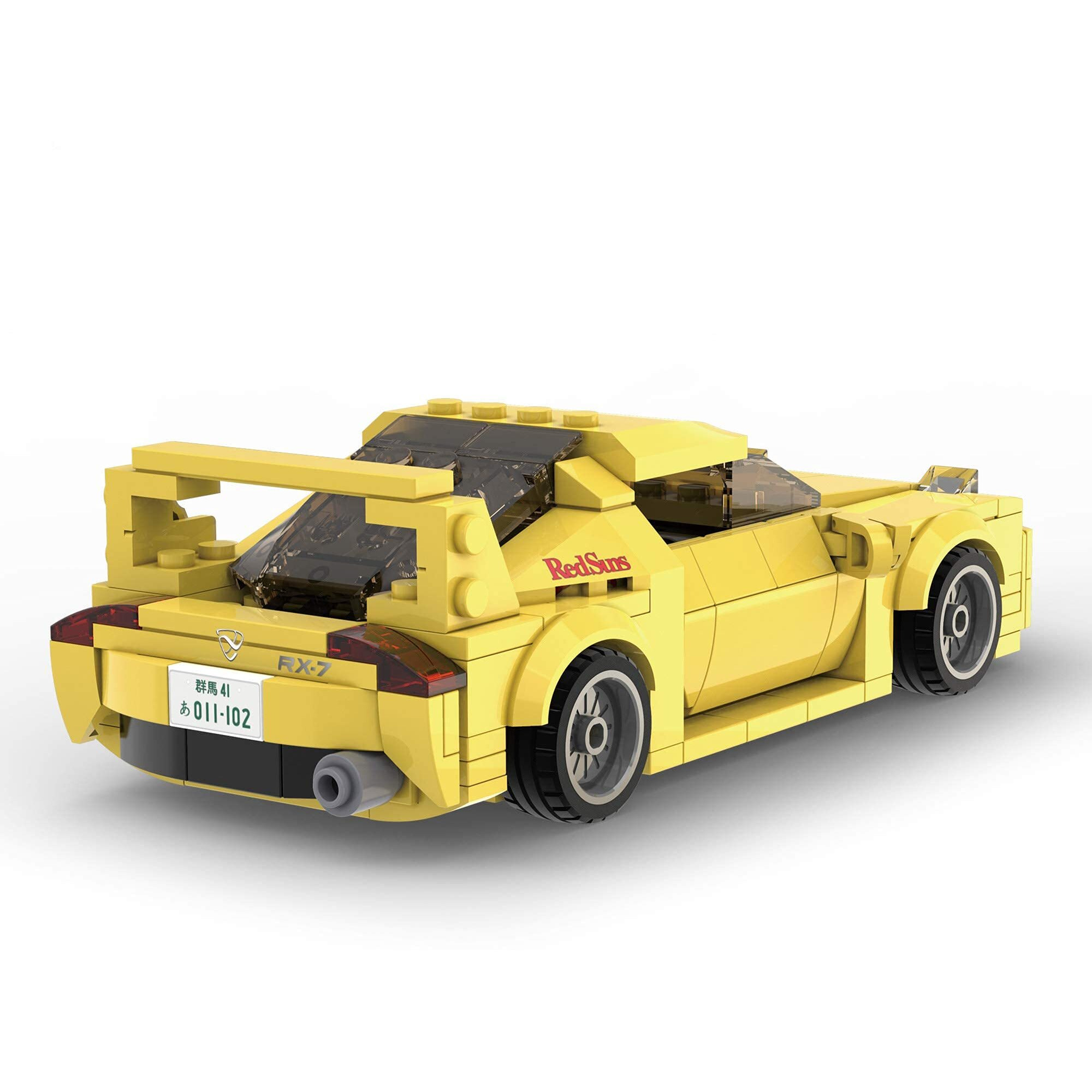 Domob Mazda Rx-7 Fd3S Yellow - Initial-D 25-Th Anniversary - Cada Bricks Toys For 8+ Age Kids & Adults - Realistic Car Model 124 Simulated Build - 278 Pieces Or Blocks - For Boys  Hobbyist  Collector