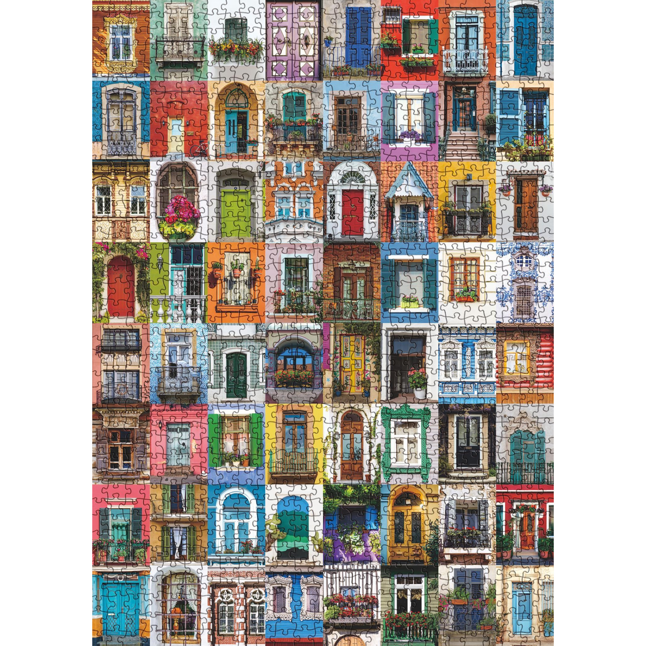 Colorful Doors And Window Jigsaw Puzzles For Adults 1000 Pieces  Vintage Jigsaw Puzzle  Funny Art Puzzles For Adults As Family Game Home Decor