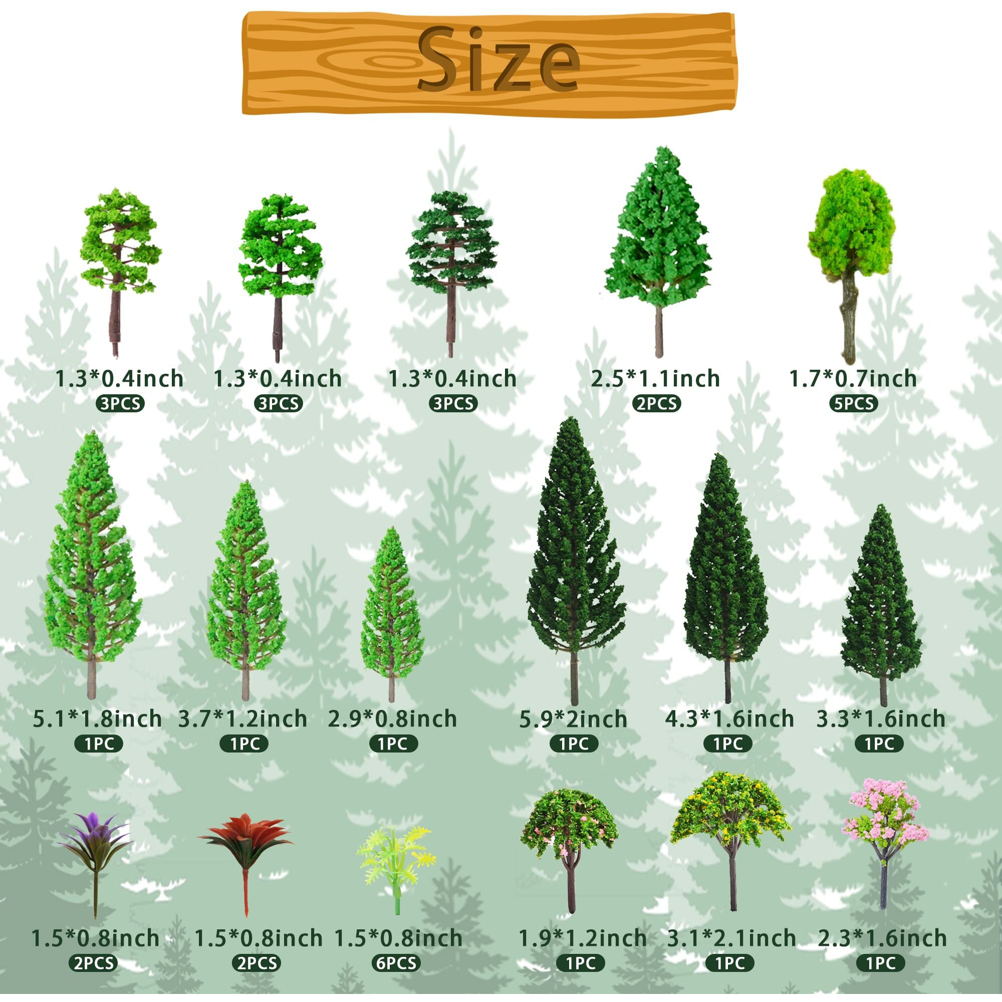 40 Pcs Woodland Animals Figures Model Trees  5 Pcs Animal Toy Figurines And 35 Pcs Mixed Plastic Trees Forest For Woodland Cake Toppers Decorations Birthday Party Supplies