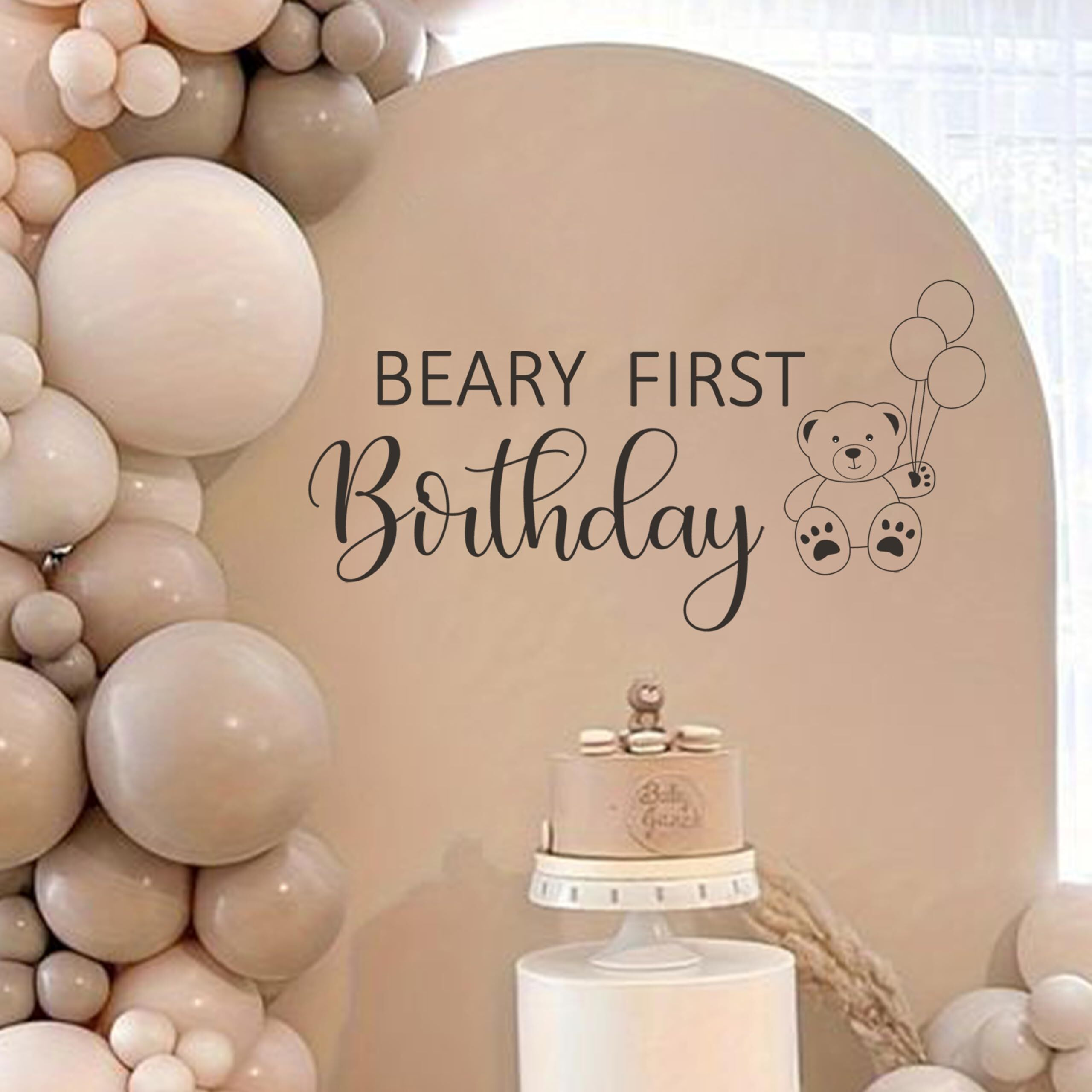 Beary First Birthday Wall Decal - Bear Themed Birthday Party Decorations Beary First Birthday Decal Beary Stickers