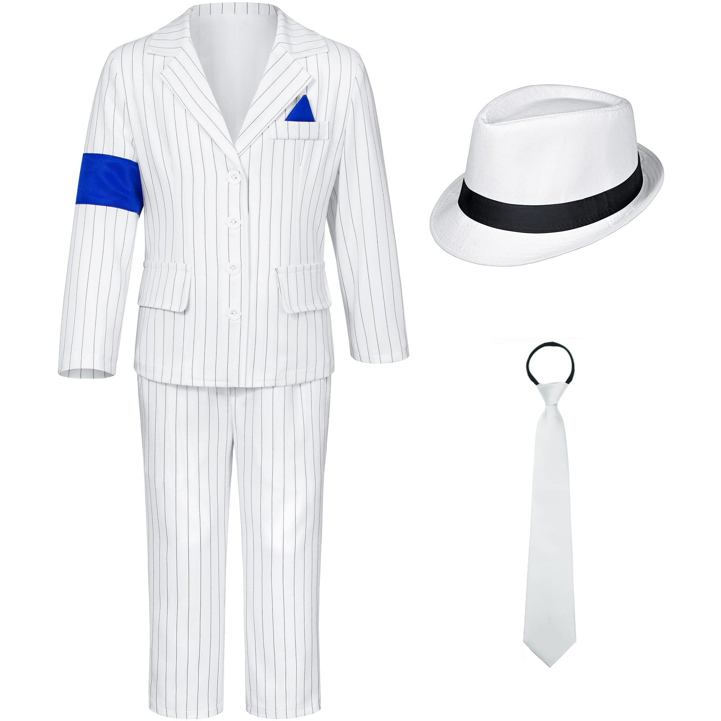 Dance Star Costume For Boys 80S 90S Stage Outfits Kids Role Play Party Halloween Cosplay 8-9 Years White