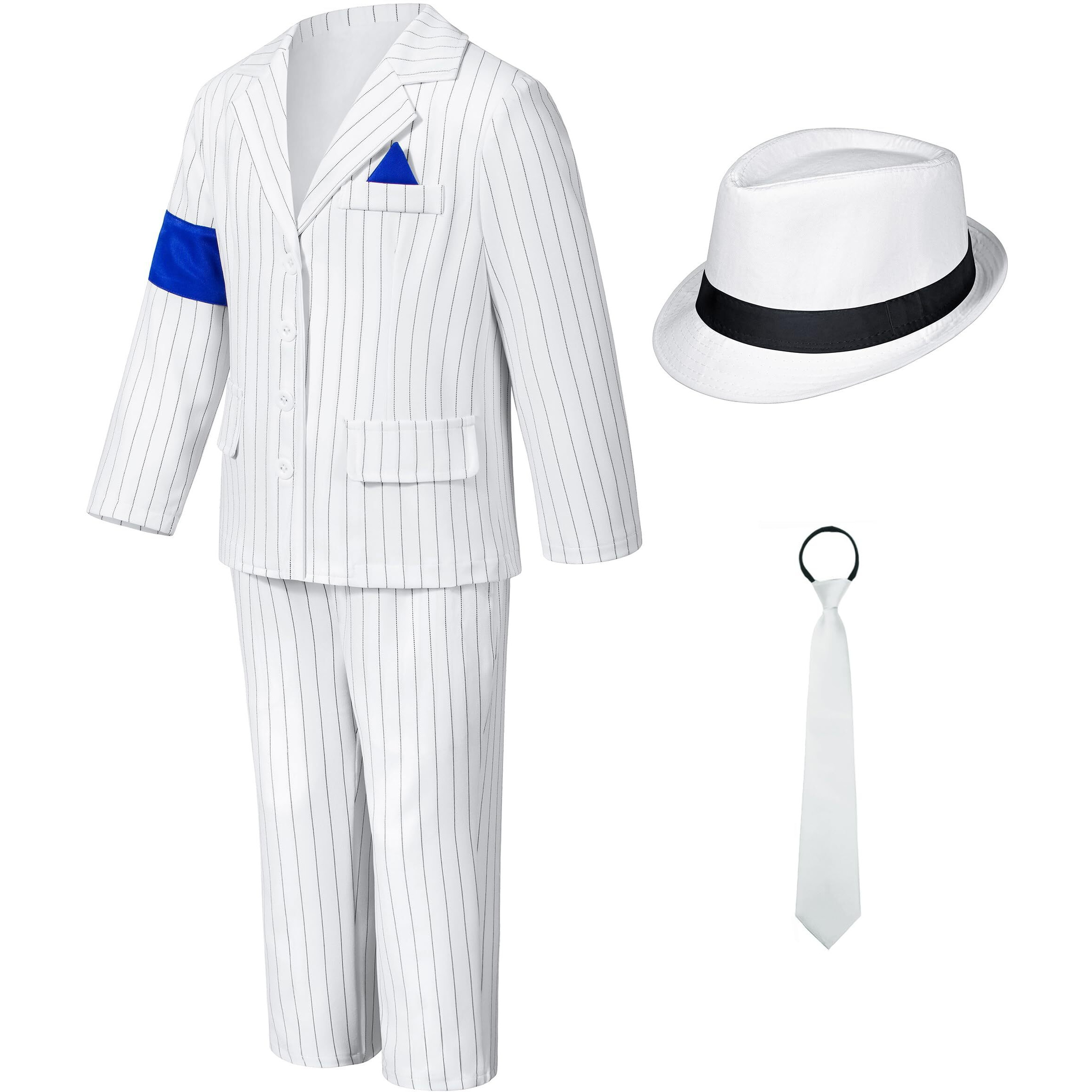 Dance Star Costume For Boys 80S 90S Stage Outfits Kids Role Play Party Halloween Cosplay 8-9 Years White