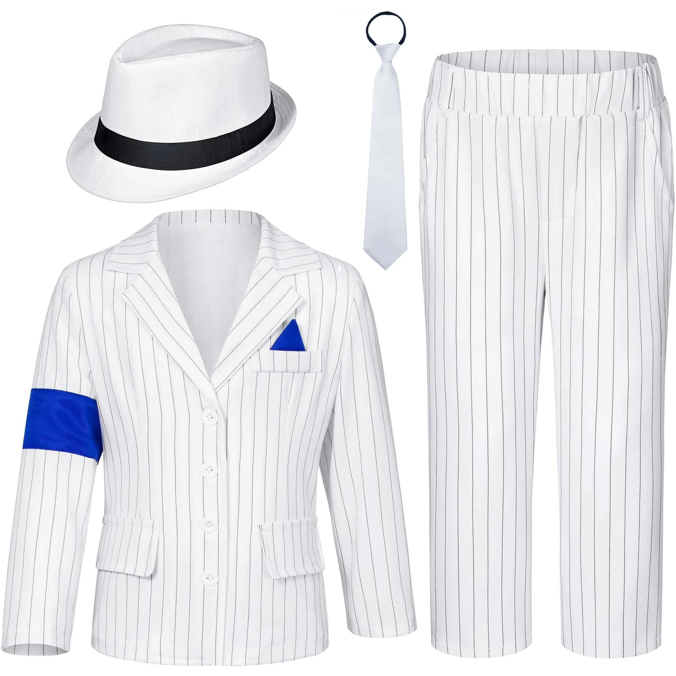 Dance Star Costume For Boys 80S 90S Stage Outfits Kids Role Play Party Halloween Cosplay 8-9 Years White