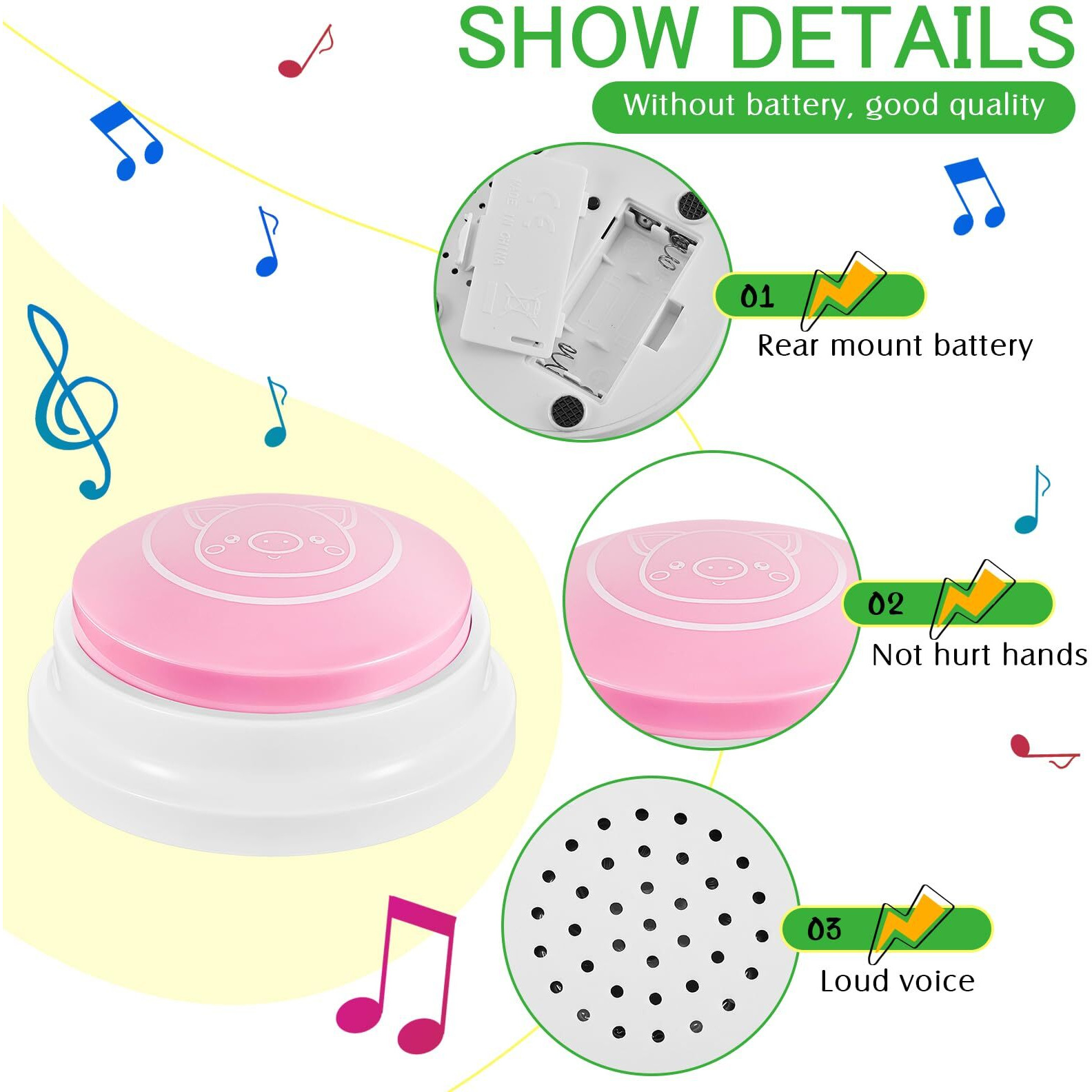 Syhood 8 Pcs Animal Answer Buzzers Game Show Buzzer Animal Sounds Button Assorted Sounds And Colors Buzzers Gifts For Back To School Team Family Game And Trivia Nights(Classic Style)