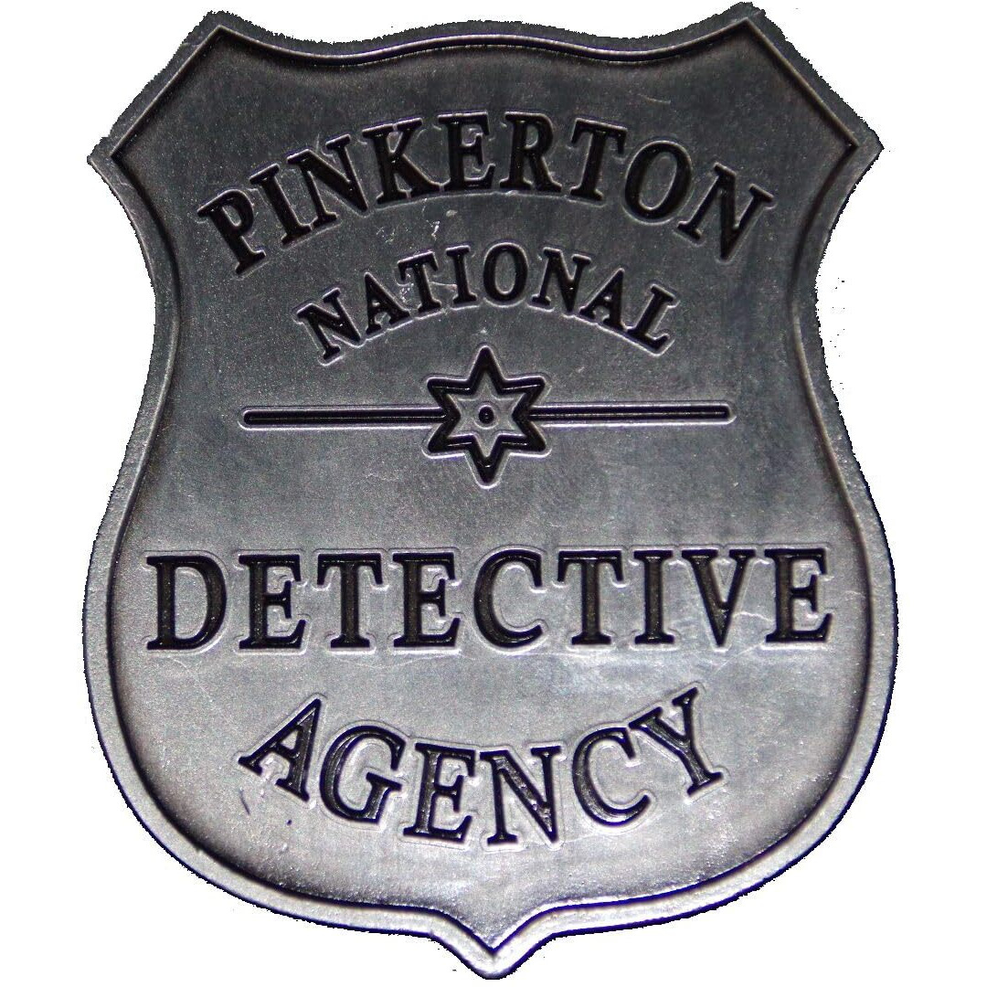 Old West Badges Pinkerton Detective Badge Metal Costume Prop Silver Color
