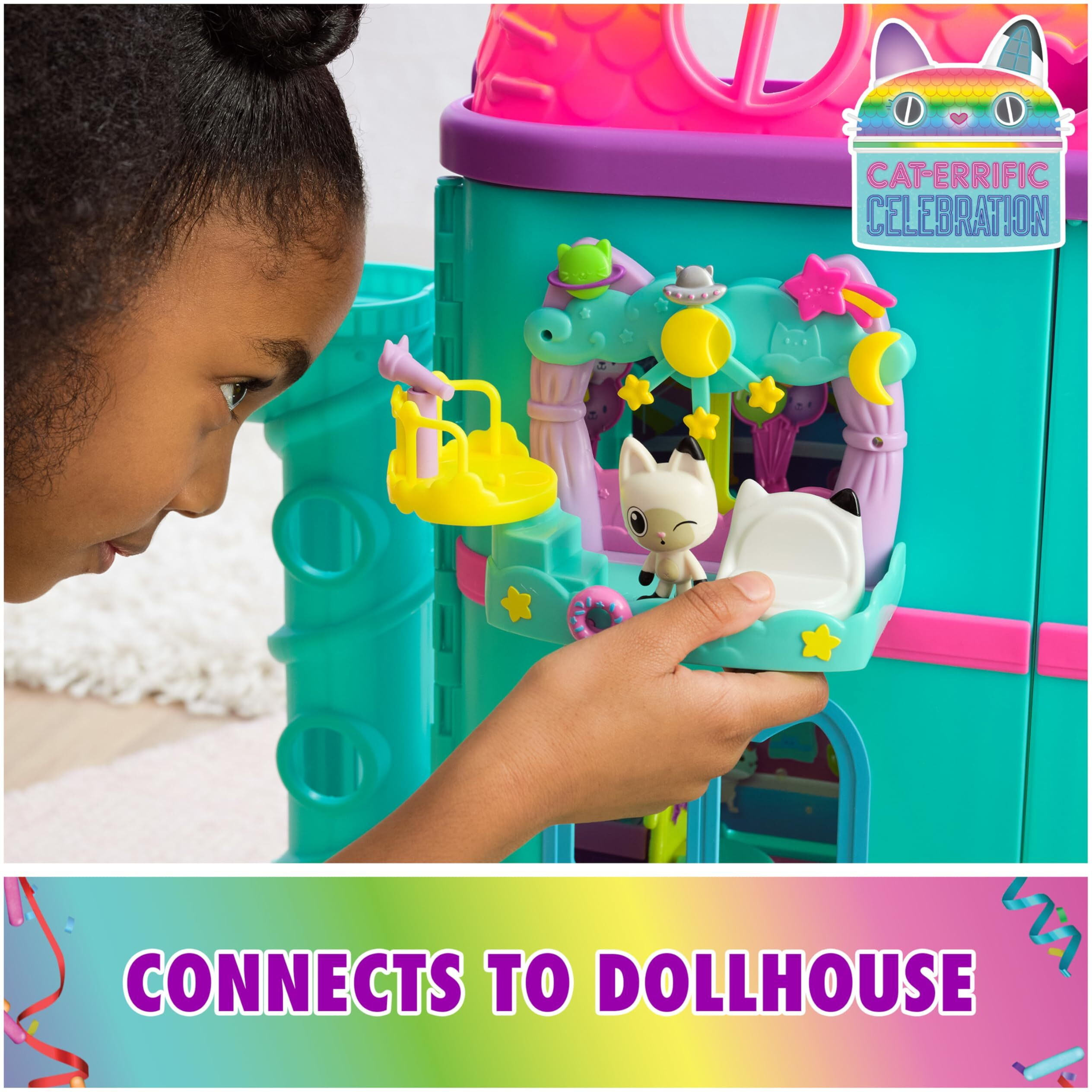 Gabby's Dollhouse  Pandy Paws Dreamy Balcony Playset  8-Pieces With Toy Figures  Doll House Accessories & Sensory Play  Kids Toys For Girls & Boys 3+