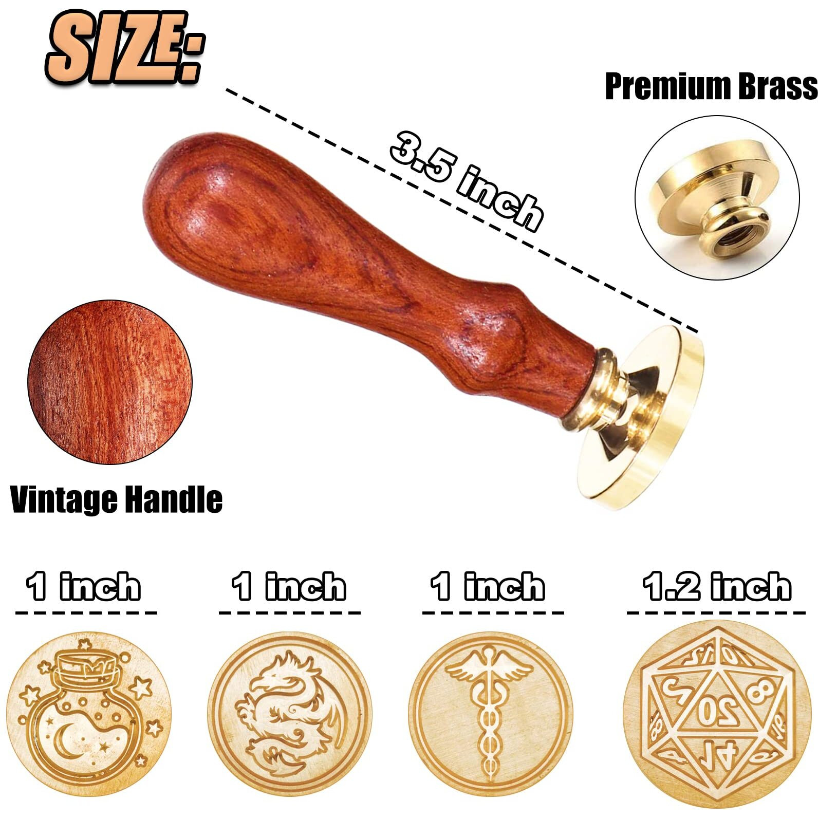 Dnd Wax Seal Stamp  Ideal Gift For Dungeons And Dragons/D&D Envelope Scroll. Fantasy Wax Seal Kit With Dragon/D20 Dice/Magic Potion/Caduceus  Great Rpg Accessories Nerdy Gift For Dnd Lover Dm & Player