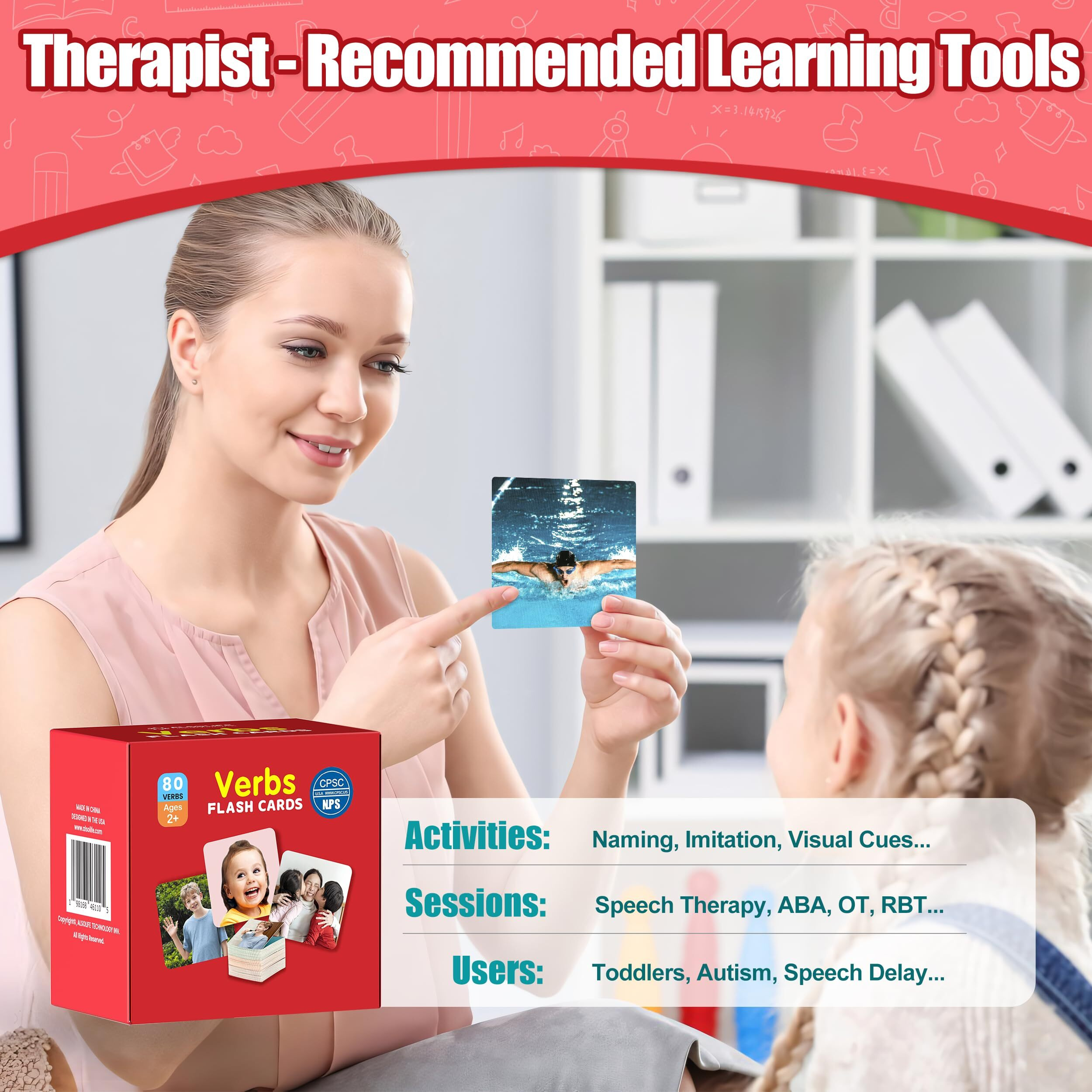 Alsolife 80 Action Cards For Speech Therapy  Videos For Fun Learning  Sturdy And Durable Verbs Flashcards  Speech Therapy Materials & Autism Learning Materials  Engaging Action Picture Cards