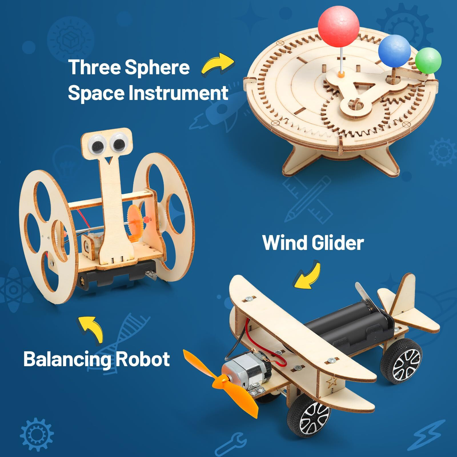 6 In 1 Stem Science Kits For Kids 8-12 5-7  Wood Craft Kit For Boys Age 8-10  Science 3D Puzzles Projects  Educational Craft Building Toys  Christmas Birthday Gifts For Girls Boys 6-13 Years Old