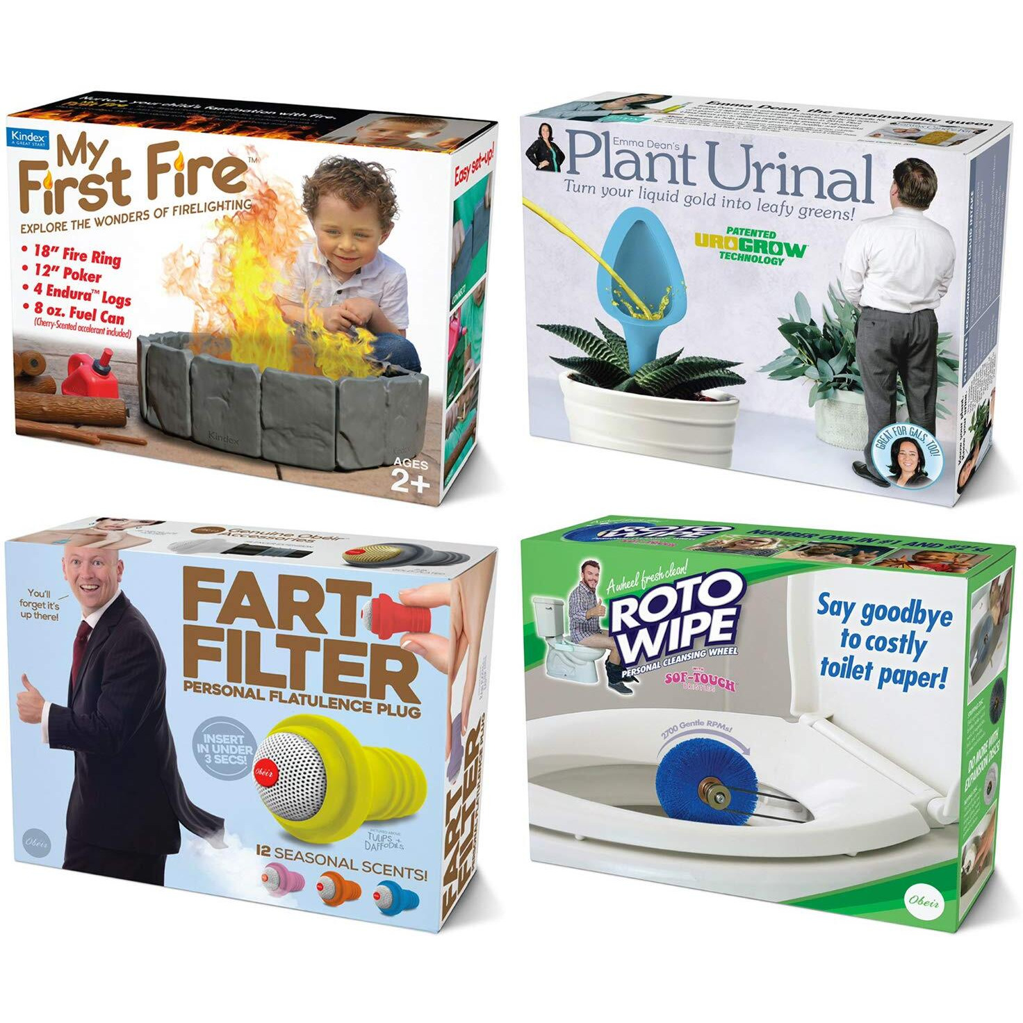 Prank Pack Prank Gift Box Bundle Set 1  4 Unique Gift Boxes  Wrap Your Real Present In A Funny Authentic Prank-O Gag Present Box  Medium-Sized Novelty Gifting Box For Pranksters