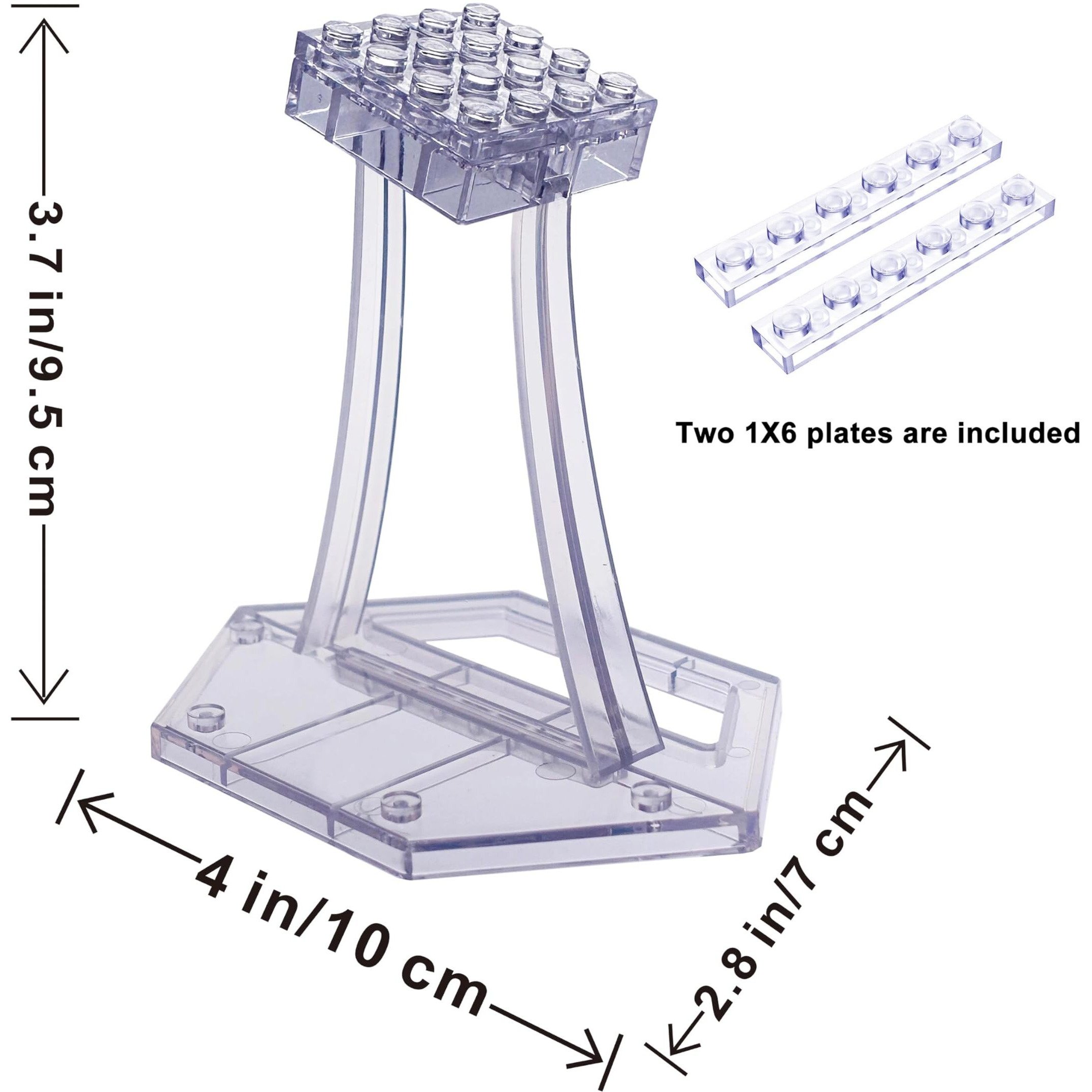 Display Stand For Lego 10327 Icons Dune Atreides Royal Ornithopter  75021 7676 7163 75354 Gunship Kit  43217 Up House  For Speed Champions Etc. Plastic Transparent Angled Display Stand Only.