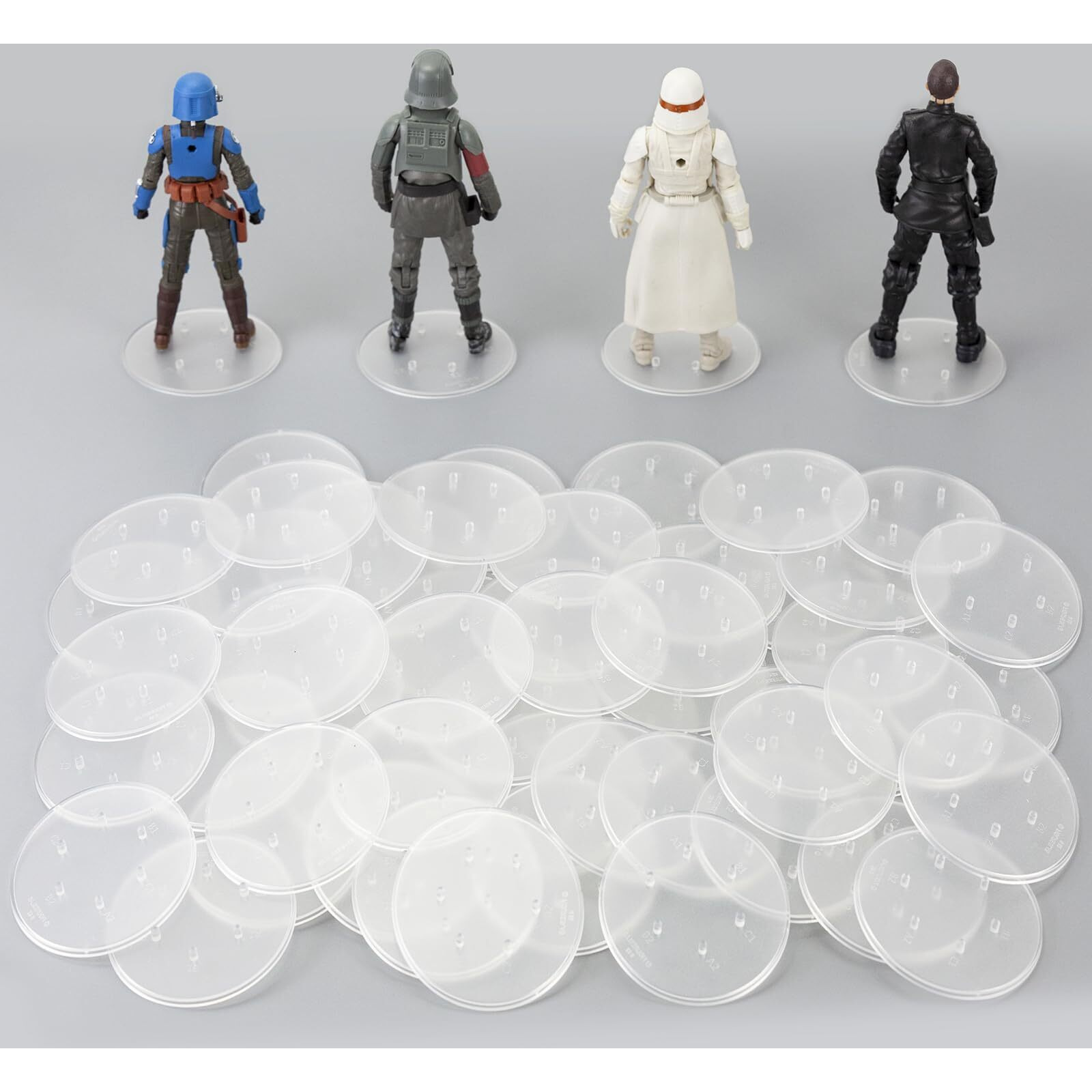 48Packs Star Was Black Series 6Inch Action Figure Stand For Display  1/12 Scale Clear Toy Figuras Support Stands Feet With Peg  Figures Organizer Bases Holder Collectibles Accessories - Multi-Pegs -