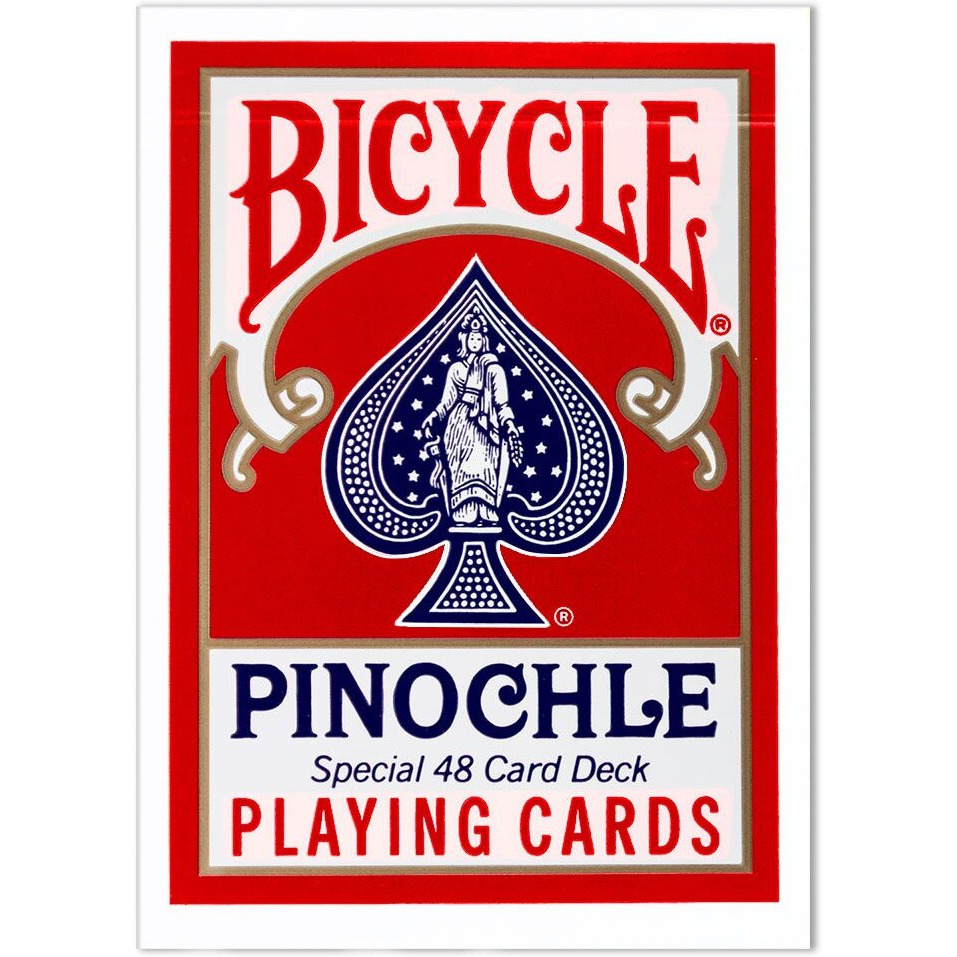Bicycle Deluxe 1 Dozen Pinochle Poker Playing Cards - 6 Blue & 6 Red Decks (Standard)