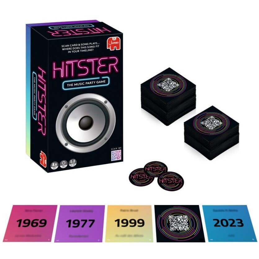 Jumbo Hitster - The Music Party Card Game  Fun Music Quiz Card Game  2-10 Players - 300 Plus Iconic Music Hits - Great For Adult And Family Game Nights (Us Edition)