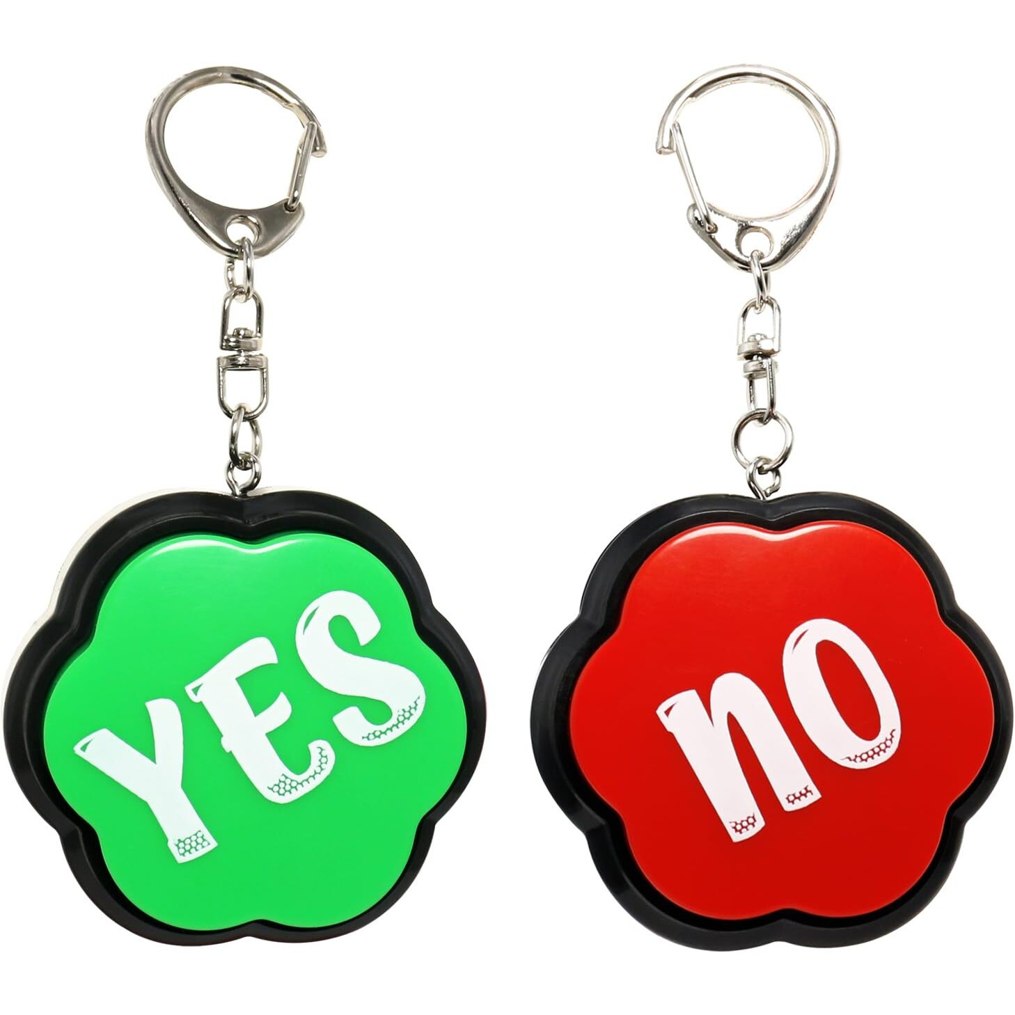 Portable Keychain Yes & No Buzzer Buttons With Sound  Answer Buzzers Set Of 2  Buzzers For Game Show