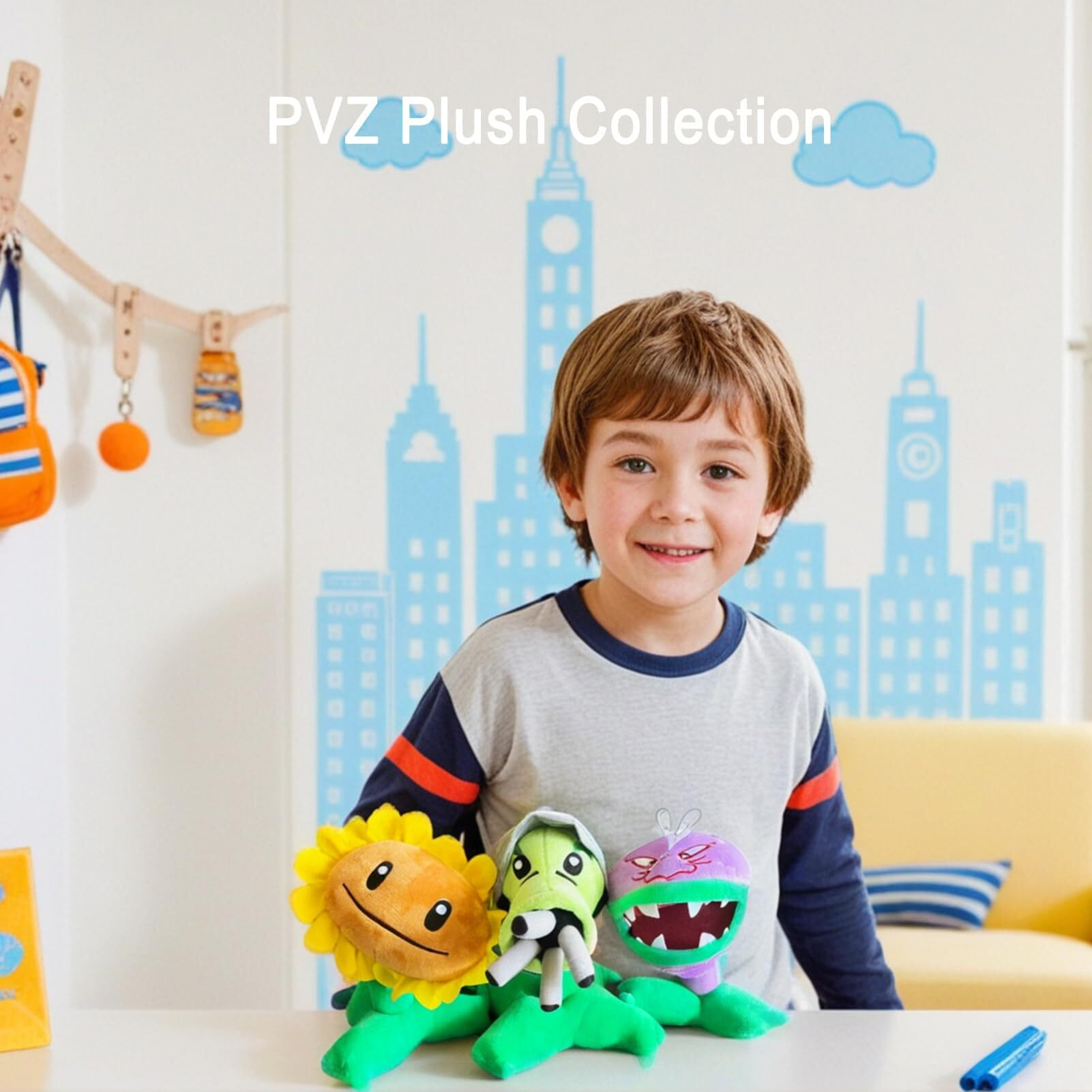 Dyharnsty 3Pcs Plants Vs Zombies Plush Toys Soft Figure Doll  Plants Vs Zombies Toys Pvz Plush Plants 1 2 Set