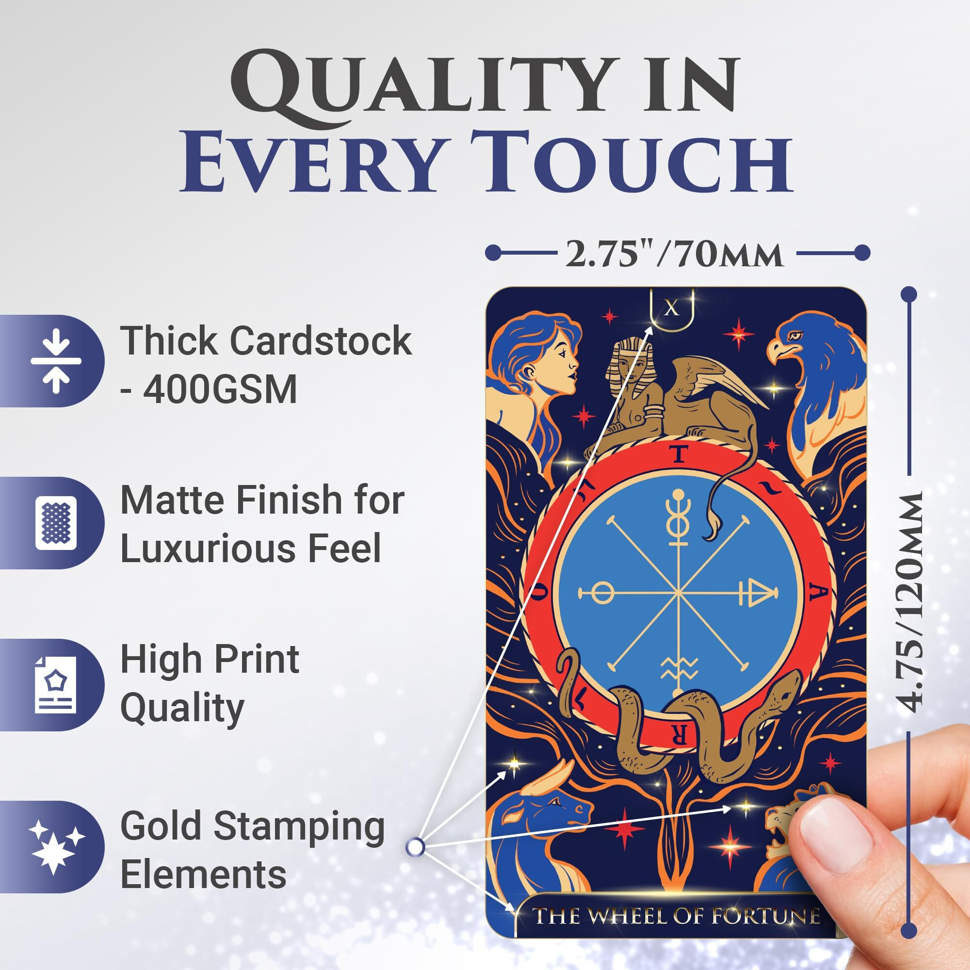 Wyspell Blue Starlight Tarot Deck Starry Sky-Inspired Tarot Cards With Guide Book - Unique Tarot Cards Set- Tarot Cards For Beginners