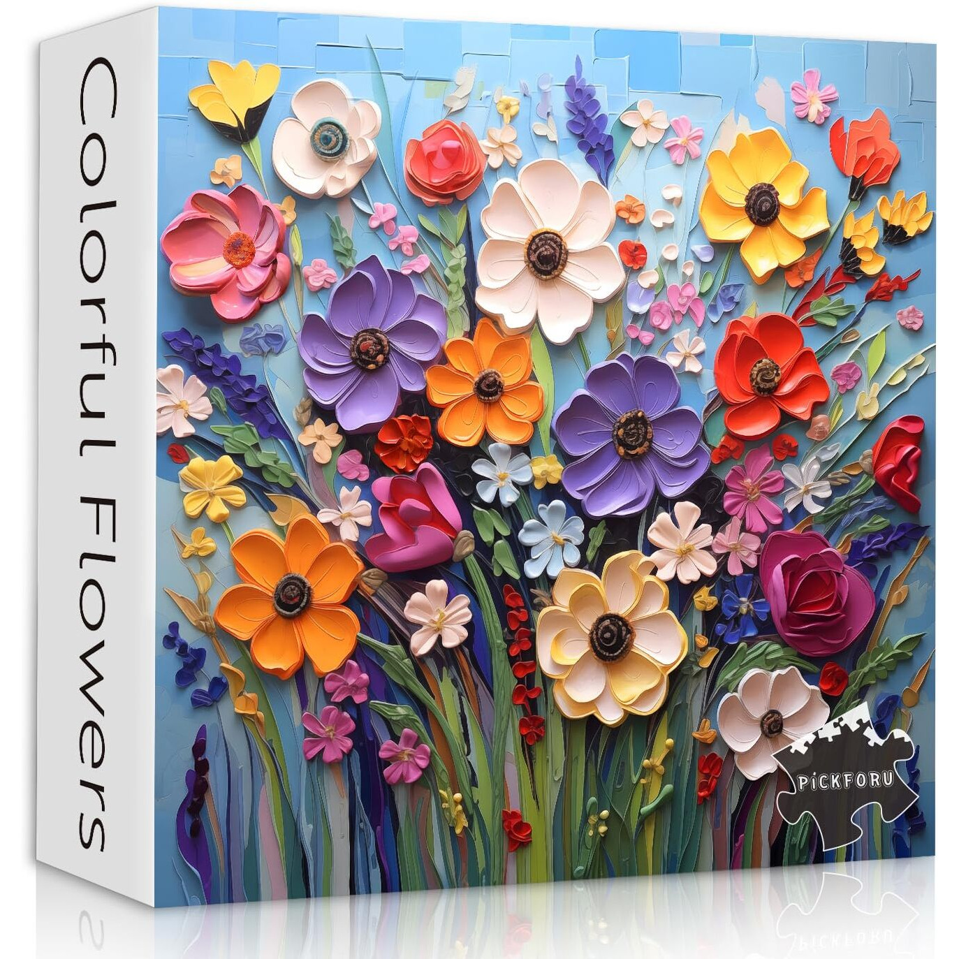 Colorful Flower Puzzles For Adults  Mosaic Plant Floral Puzzle Art  Spring Flower Garden Jigsaw Puzzles 1000 Pieces Painting