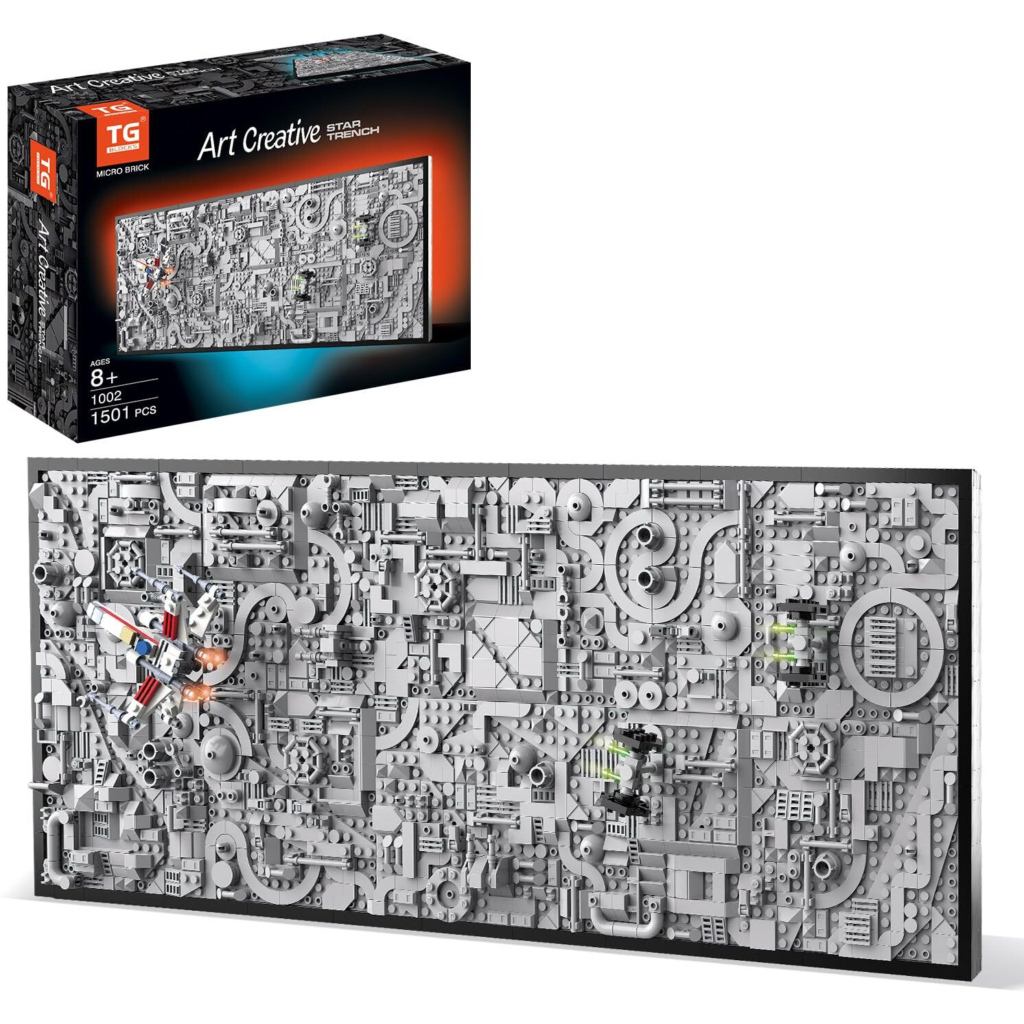 Tg Blocks Star Trench 3D Wars Run Wall Art Craft Kit  Micro Brick Framed  Creative Activity Hobbies For Teens And Adults  Diy Home  Office Decor  Suitable For Kids 8+