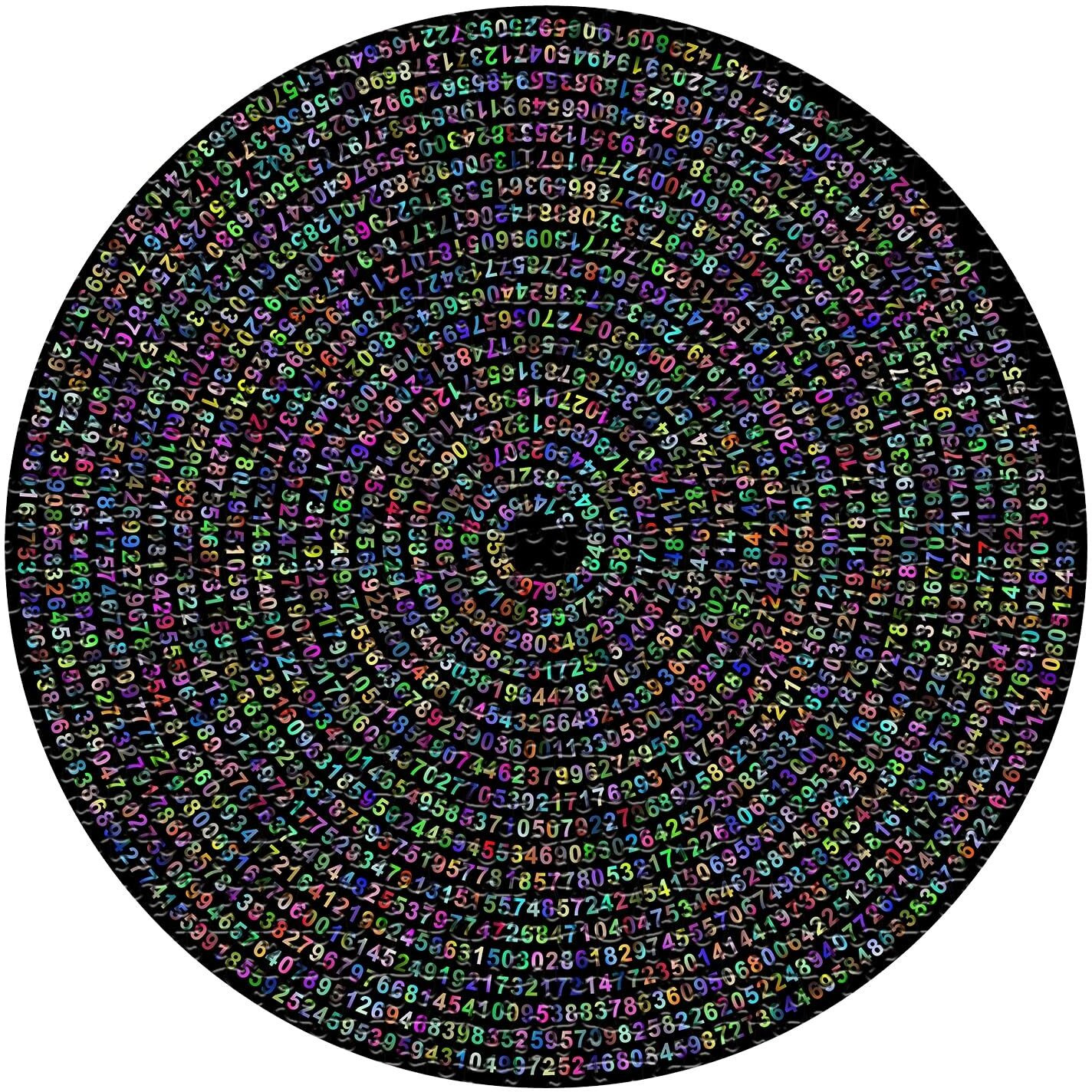 Pi P Day Puzzle For Adults 1000 Pieces  Round Rainbow Jigsaw Puzzle  Hard Impossible Puzzle By Number