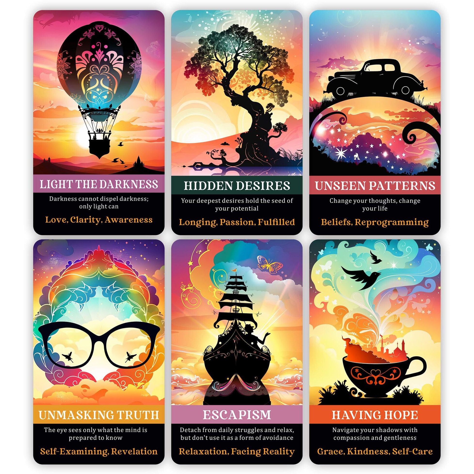 Gzxinke Shadow Work Oracle Cards  Inner Healing Oracle Deck  Self Reflection Oracle Deck For Beginners  Clarifying Karma  Healing Energy Cards