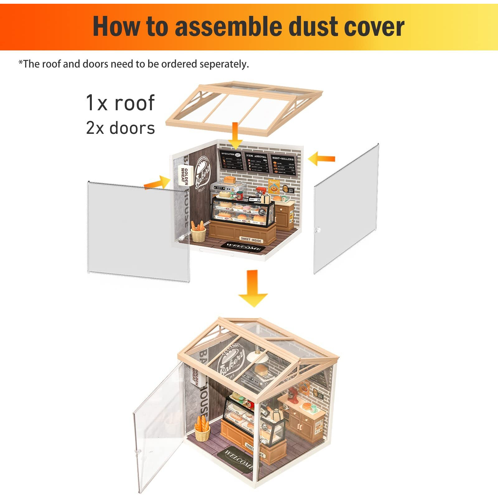 Rolife Dust Cover Door For Plastic Mini House Building Set P05