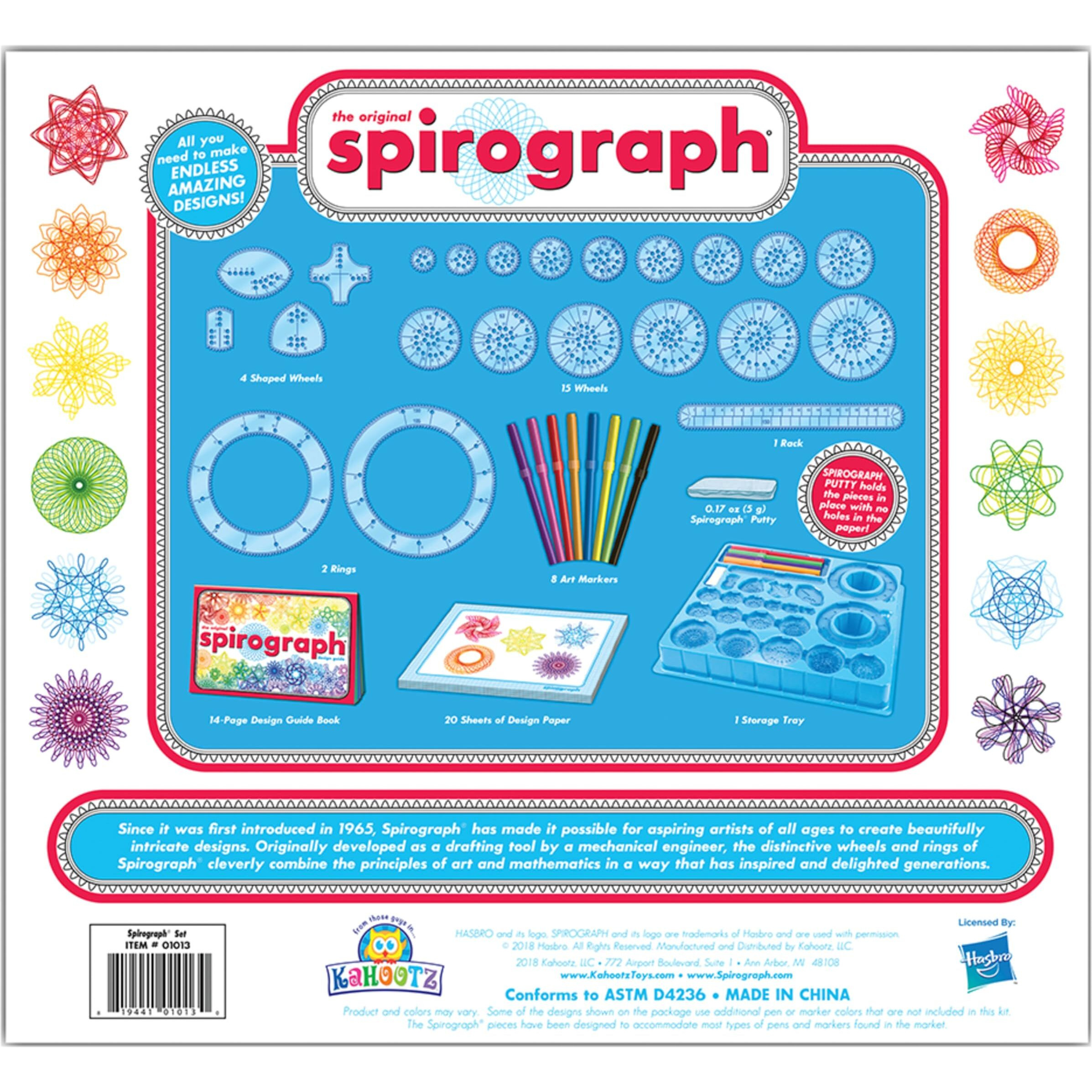 Spirograph With Markers  Arts And Crafts  Kids Toys  Art Supplies  Craft Supplies  Drawing Kit  Spiral Art  Classic Gear Design Kit  Markers  Design Sheet Included  Ages 8+