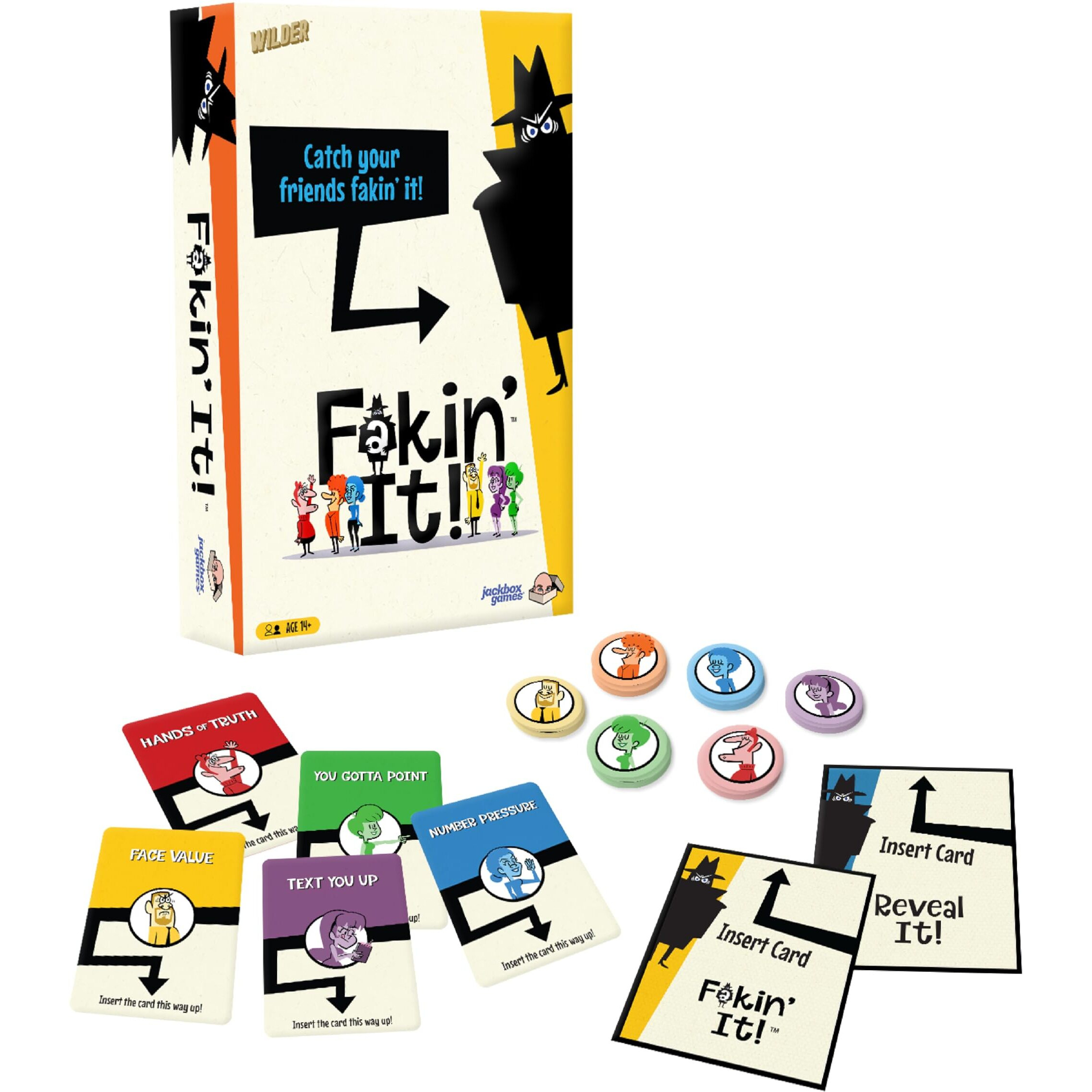 Jackbox Games Fakin It Board Game - For Adults & Teens - Fun Social Deduction Card Game For Ages 14 & Up - Hilarious Board Game For Game Nights With Family  Friends & More (3-6 Players)