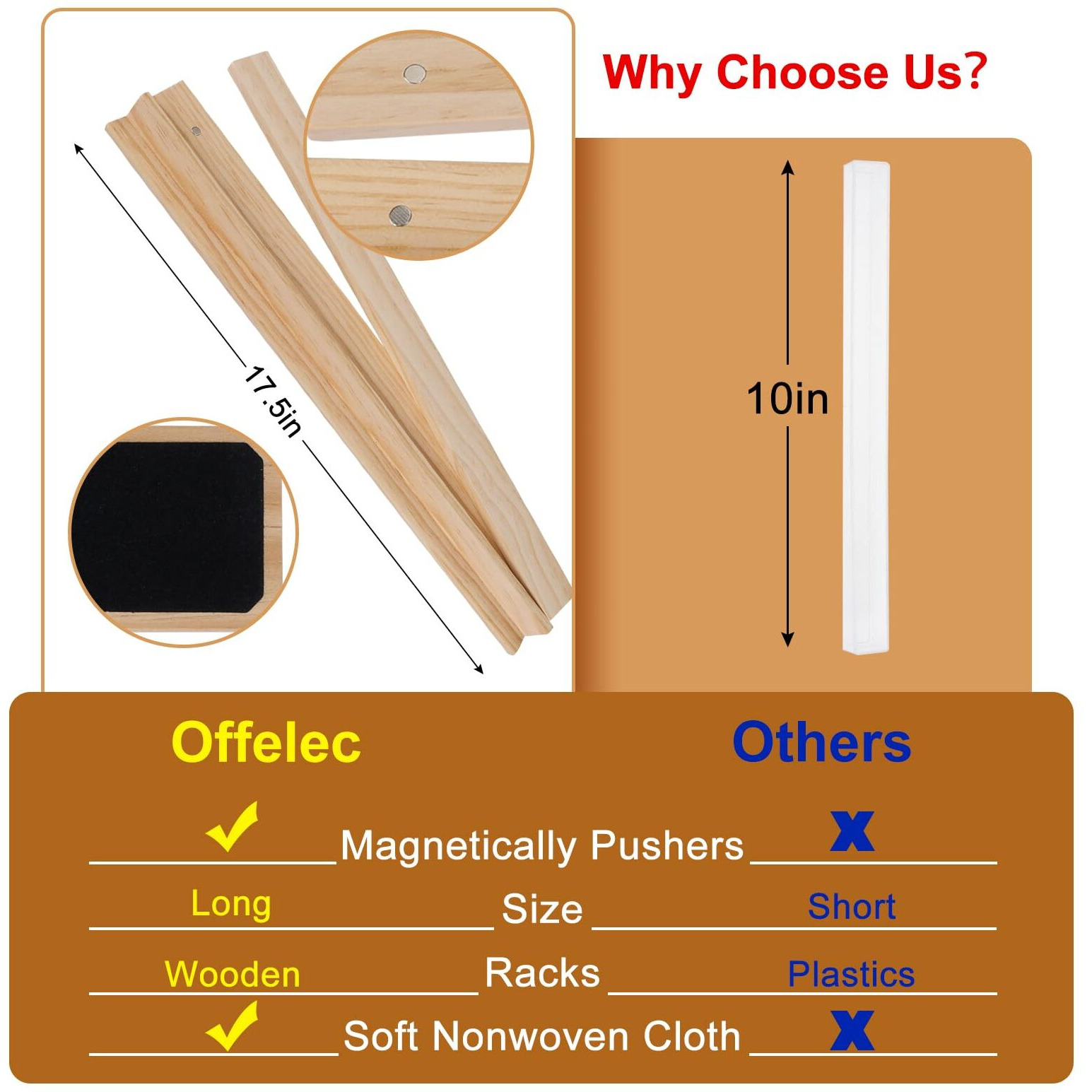Offelec Wooden Mahjong Racks  Set Of 4 Trays For Mahjong Game  Premium Holders For Mahjong  Mexican Train  Dominoes And More Game Stands (Includes Magnetically Attached Mahjong Pushers)
