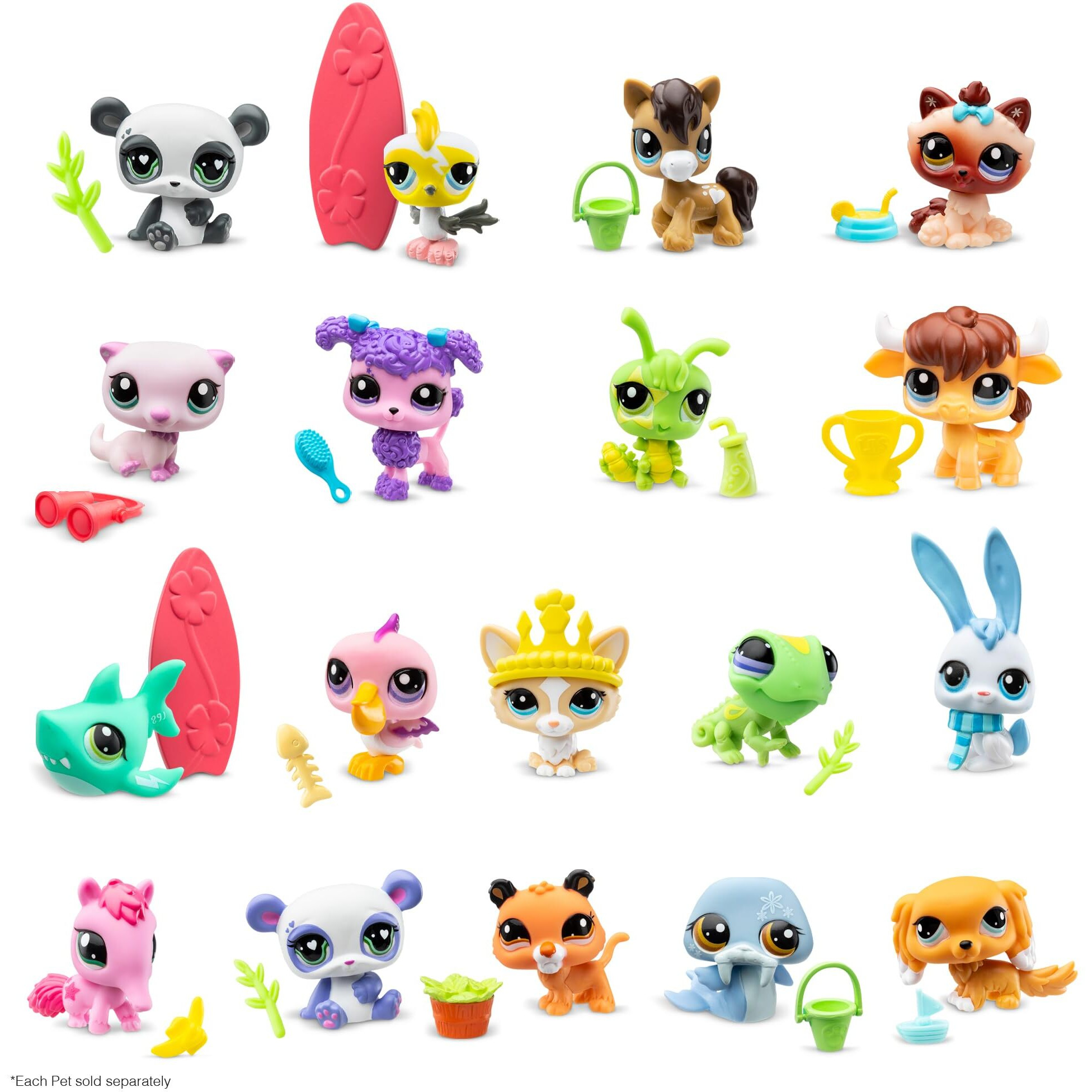 Littlest Pet Shop  18 Pets Collector Set  Pet Surprise Display - Gen 7  Pets 1 - 18  Authentic Lps Bobble Head Figure  Collectible Imagination Toy Animal  Kidults  Girls  Boys  Kids  Tweens Ages 4+