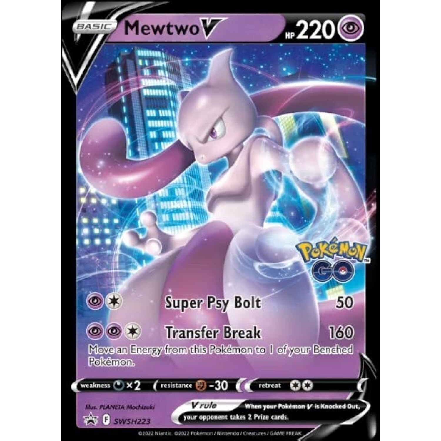 Pokemon - Mewtwo V -Swsh223 - Black Star Promo - Pokemon Go