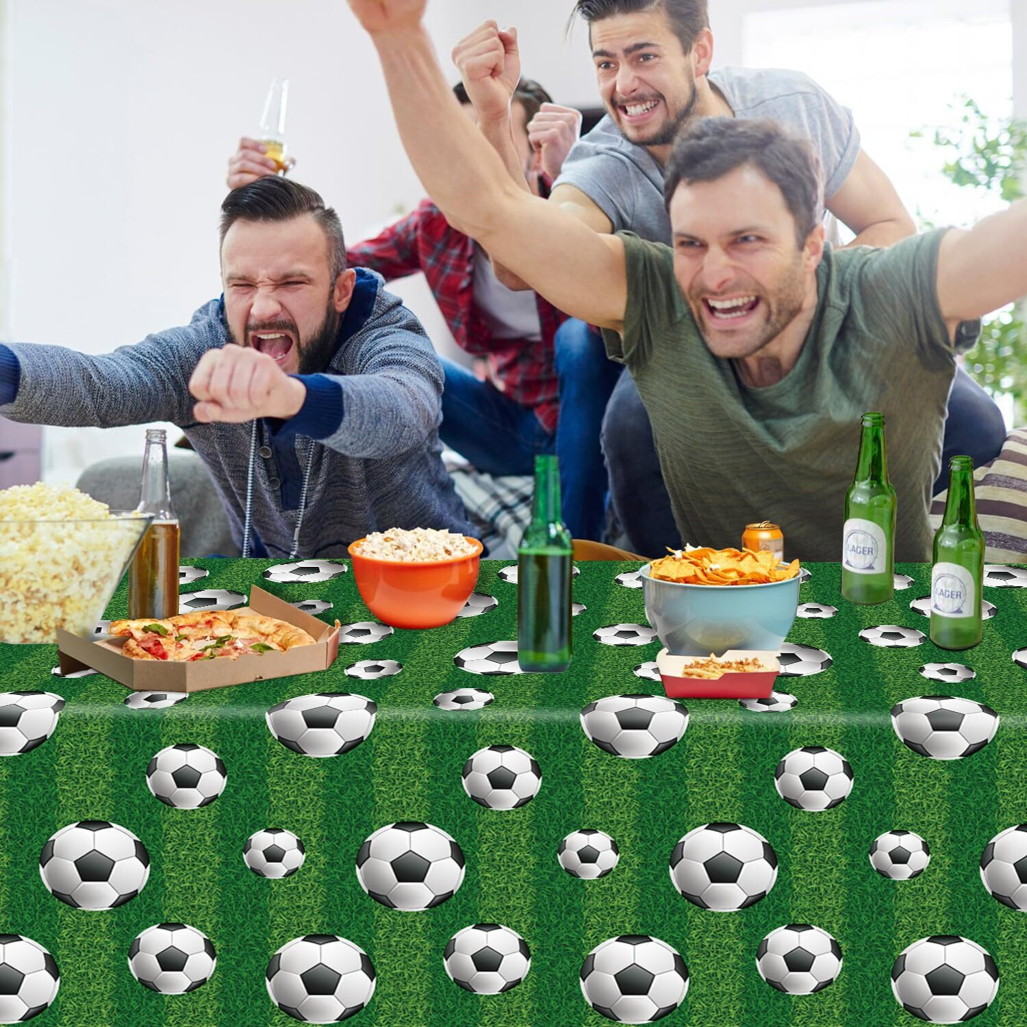 4 Pack Soccer Party Tablecloth Soccer Table Cloth Soccer Rectangular Plastic Table Cover Sports Theme Party Table Covers Soccer Birthday Decorations Soccer Theme Birthday Party Supplies 86 X 51 Inch