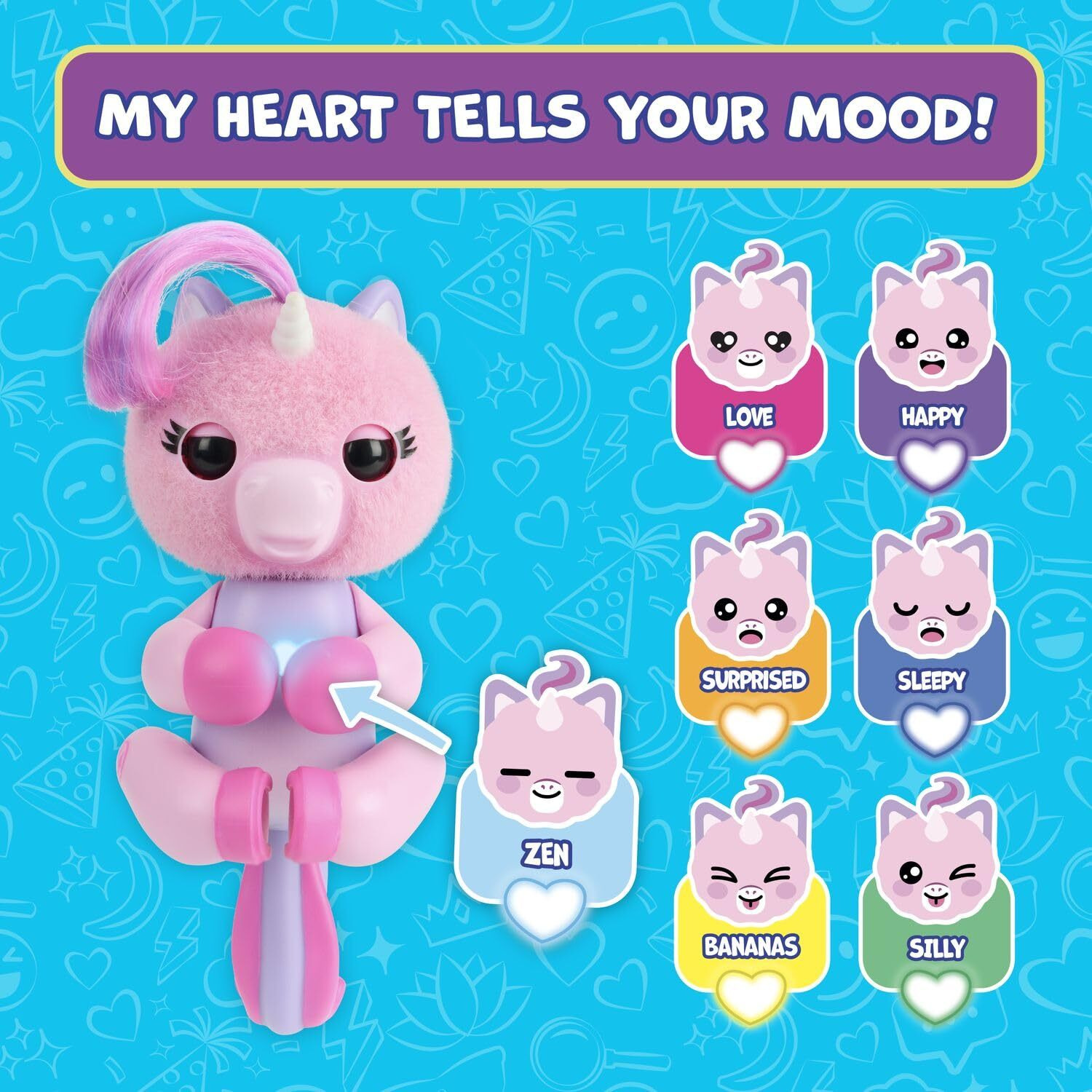 Fingerlings Magic Moods Interactive Baby Unicorn  Mimi (Pink)  Tells Fortune And Mood  70+ Sounds & Reactions (Ages 5+)