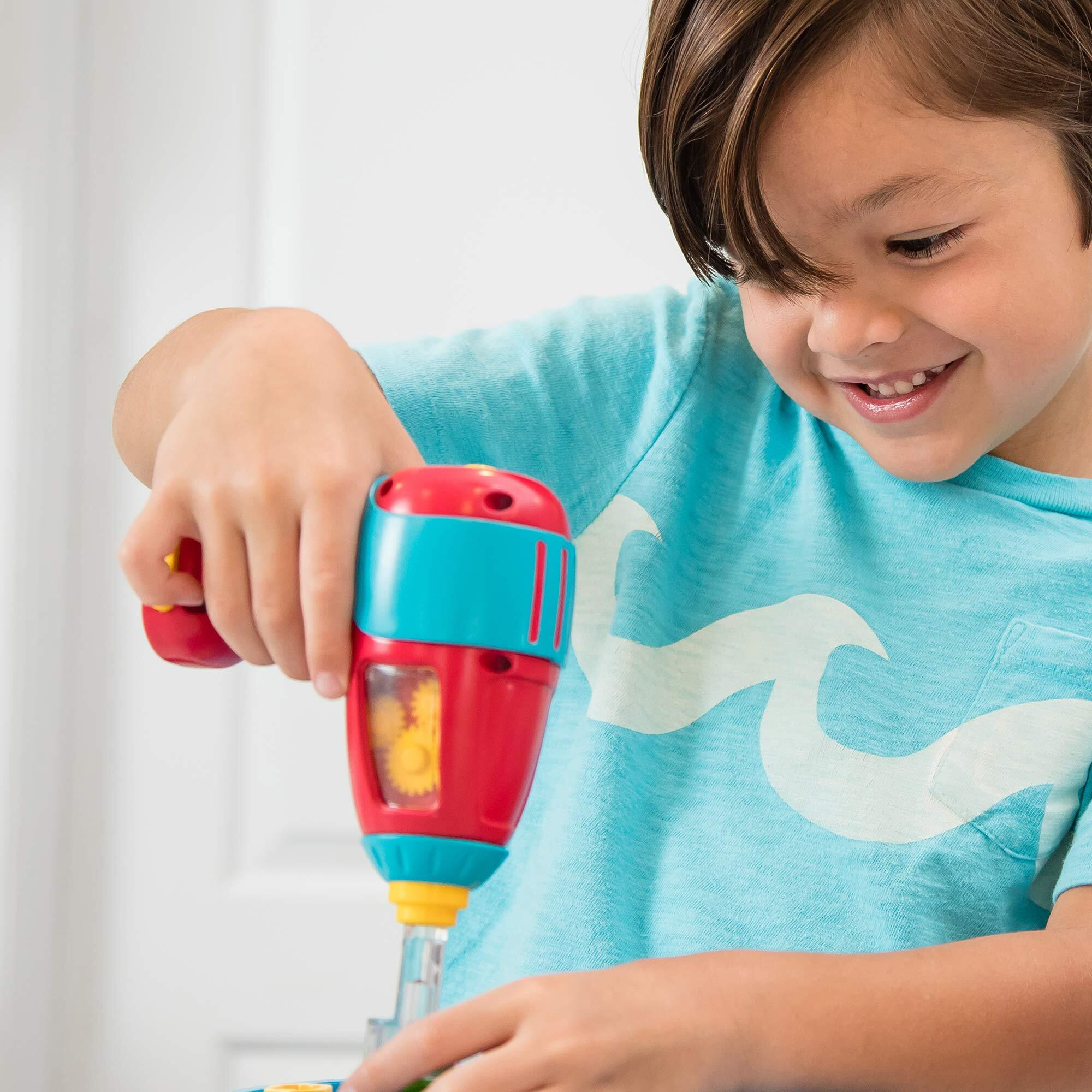 Educational Insights Design & Drill Power Drill  Compatible With Design & Drill Sets  Real Working  Kid-Friendly Toy Drill  Brand New Look