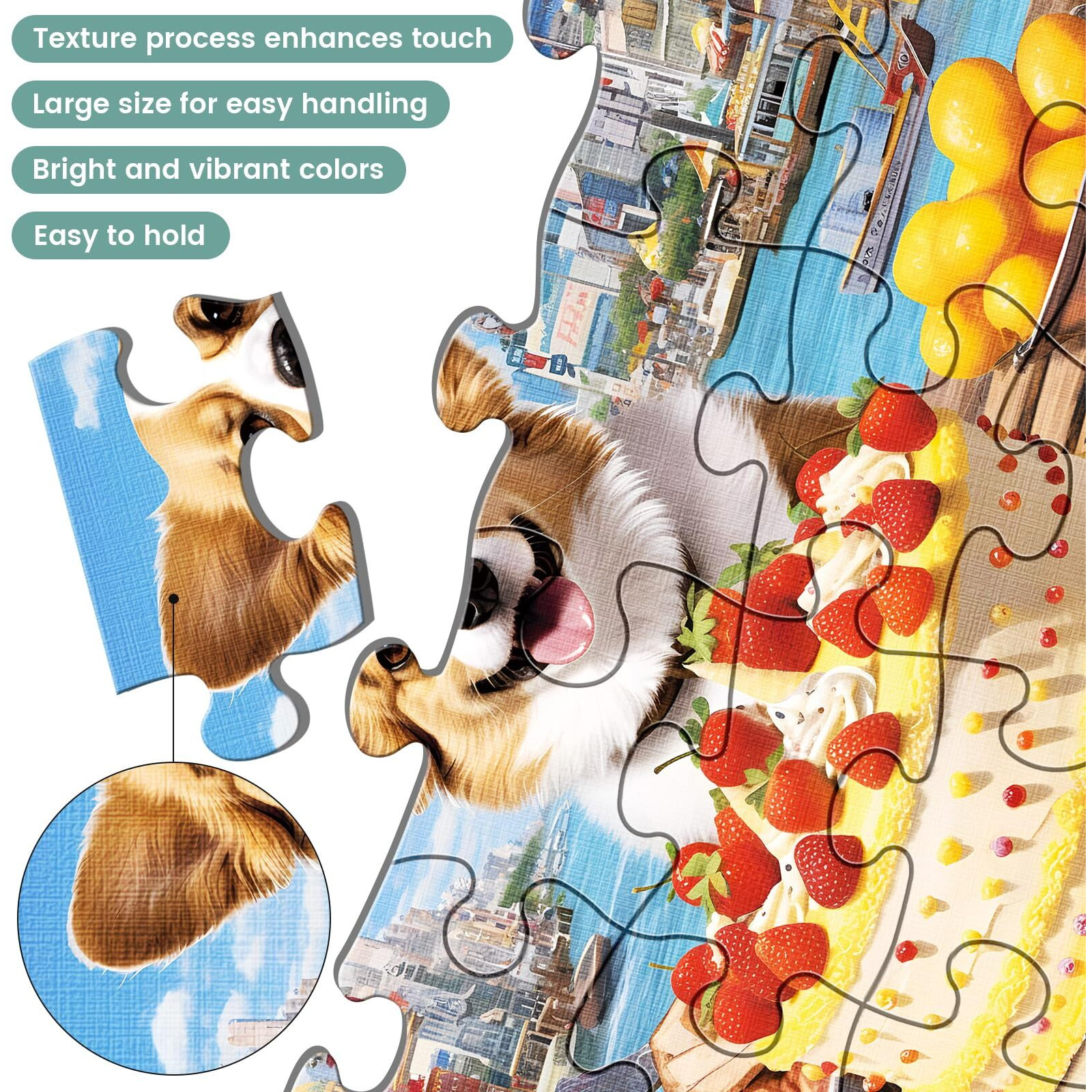 Mjyphdm 4 Pack 16 Large Piece Puzzle For Seniors  Alzheimer's Cognitive Jigsaw Puzzles For Elderly  For Dementia Easy Fun Puzzles Memory Game With 4 Storage Bags