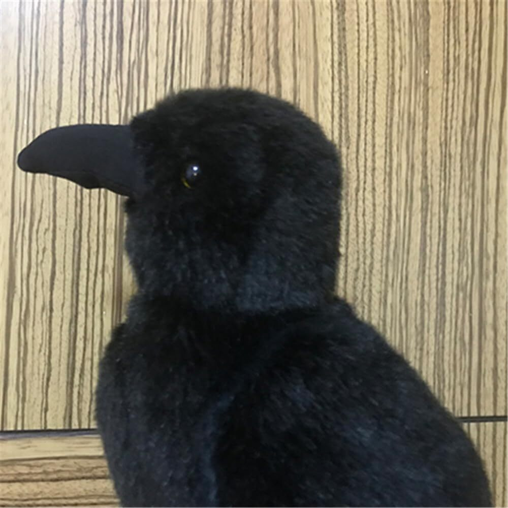 Jianeexsq Realistic Crow Plush  Cute Black Raven Stuffed Animal Plush Toy  Soft Raven Bird Stuffed Toys Doll  Kids Birthday Gift Decor