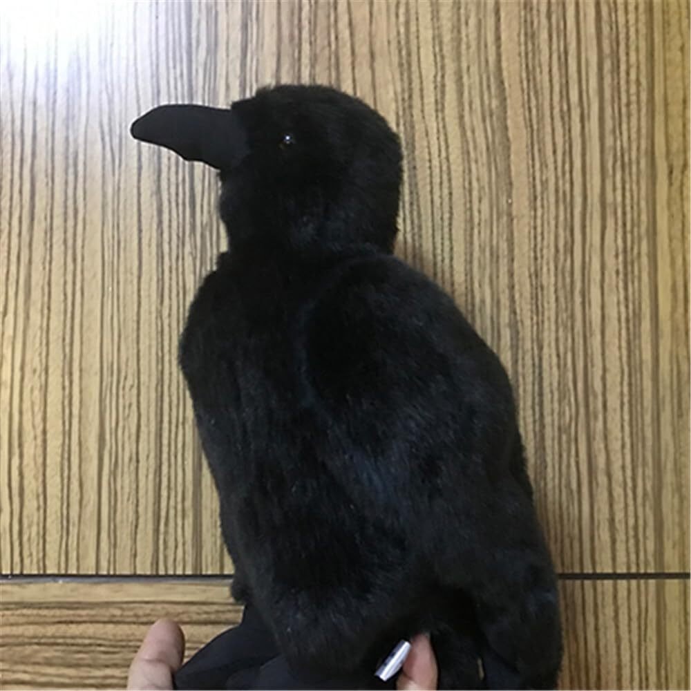 Jianeexsq Realistic Crow Plush  Cute Black Raven Stuffed Animal Plush Toy  Soft Raven Bird Stuffed Toys Doll  Kids Birthday Gift Decor