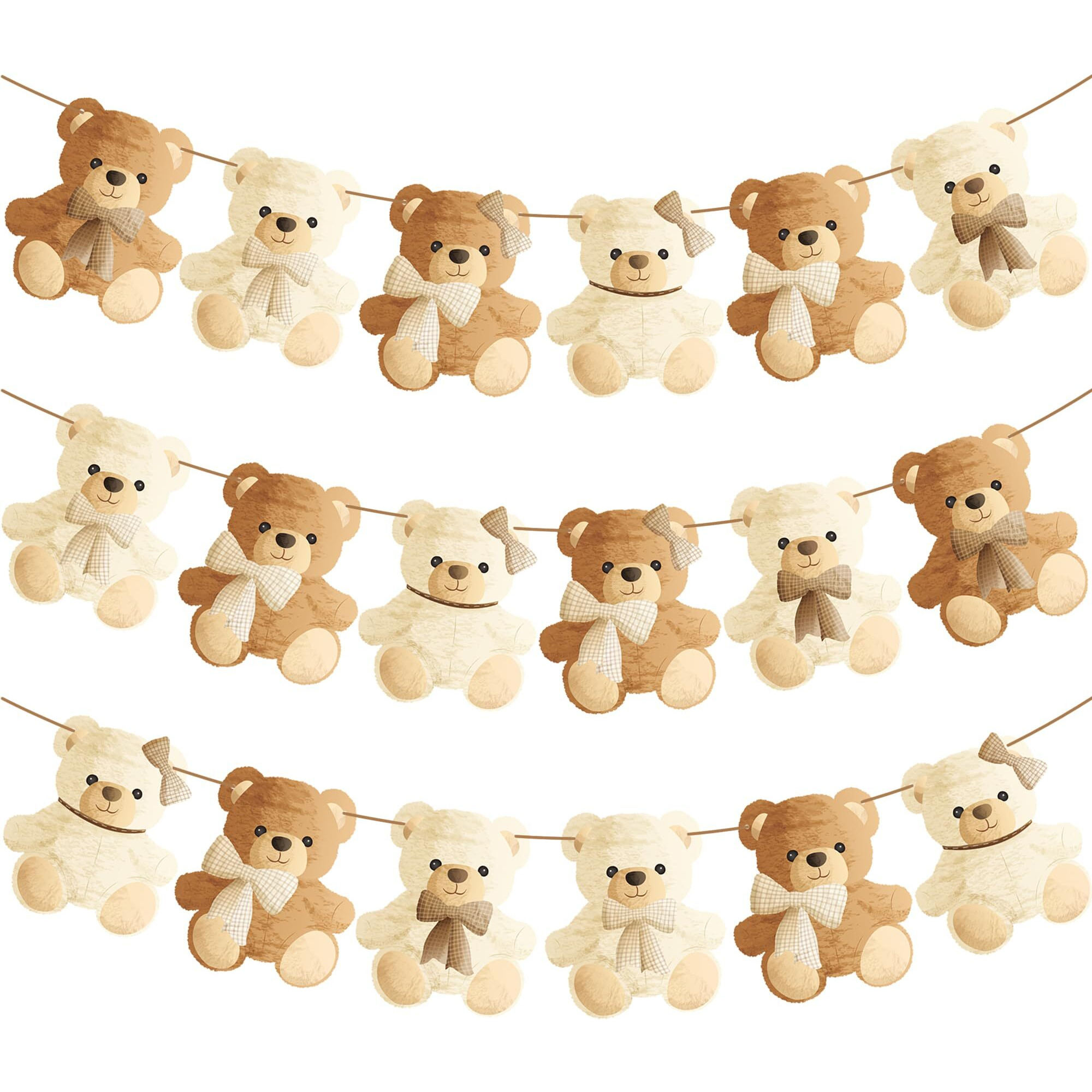 2Pcs Teddy Bear Baby Shower Banner We Can Bearly Wait Baby Shower Decorations Teddy Bear Theme Garland Decorations For Teddy Bear Theme Gender Reveal Party We Can Bearly Wait Baby Shower Supplies