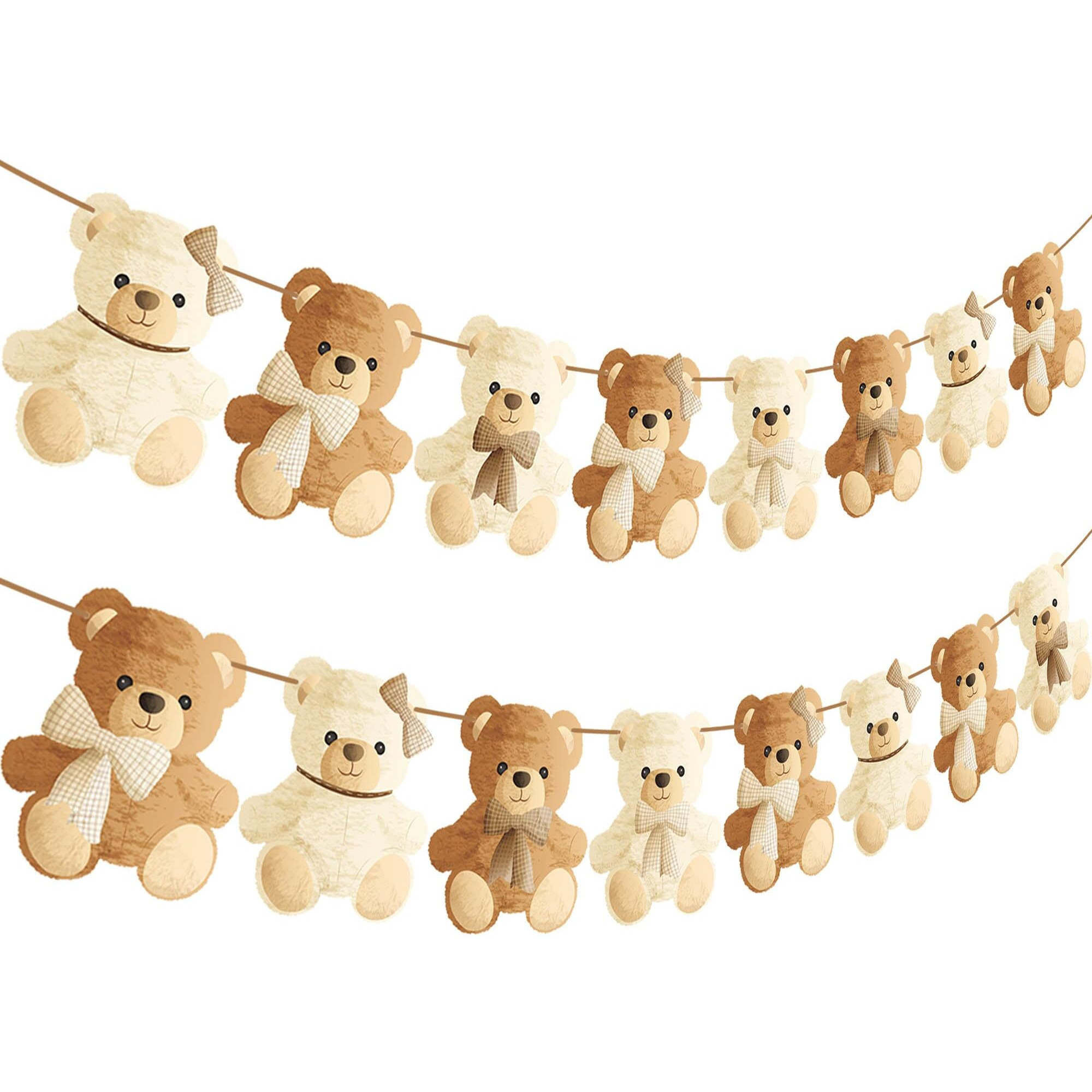 2Pcs Teddy Bear Baby Shower Banner We Can Bearly Wait Baby Shower Decorations Teddy Bear Theme Garland Decorations For Teddy Bear Theme Gender Reveal Party We Can Bearly Wait Baby Shower Supplies