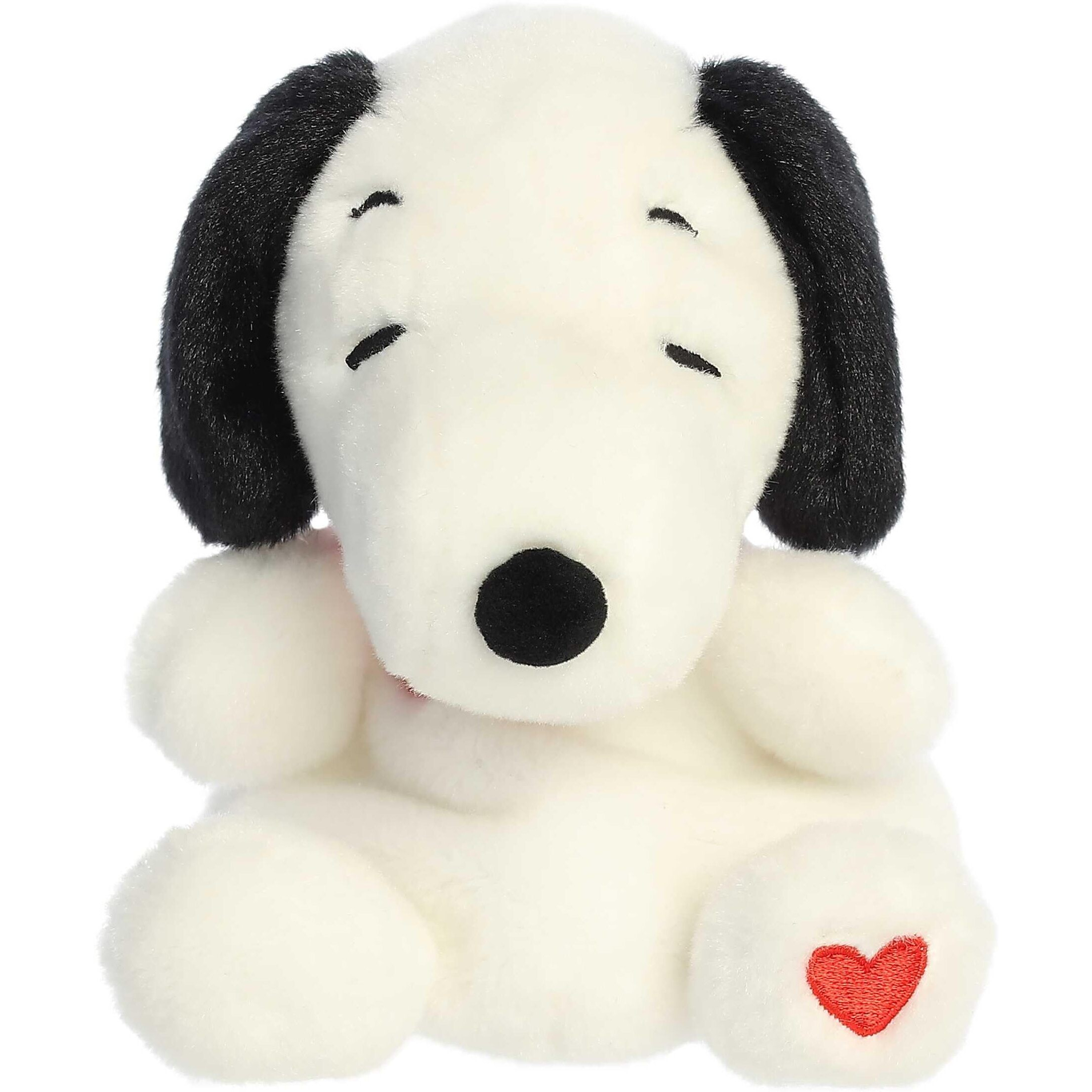 Aurora Timeless Peanuts Palm Pals Snoopy Hearts Stuffed Animal - Classic Characters - Lasting Memories - White 5 Inches