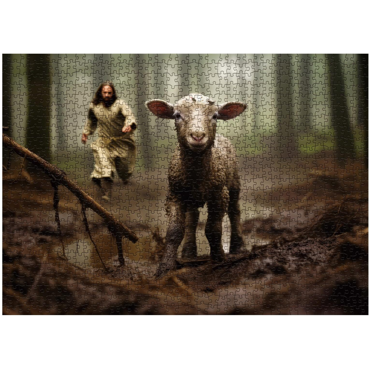 Christian Puzzles For Adults 1000 Pieces Jesus Religious Jigsaw Puzzles  Lamp Sheep Puzzles For Living Room Wall Painting